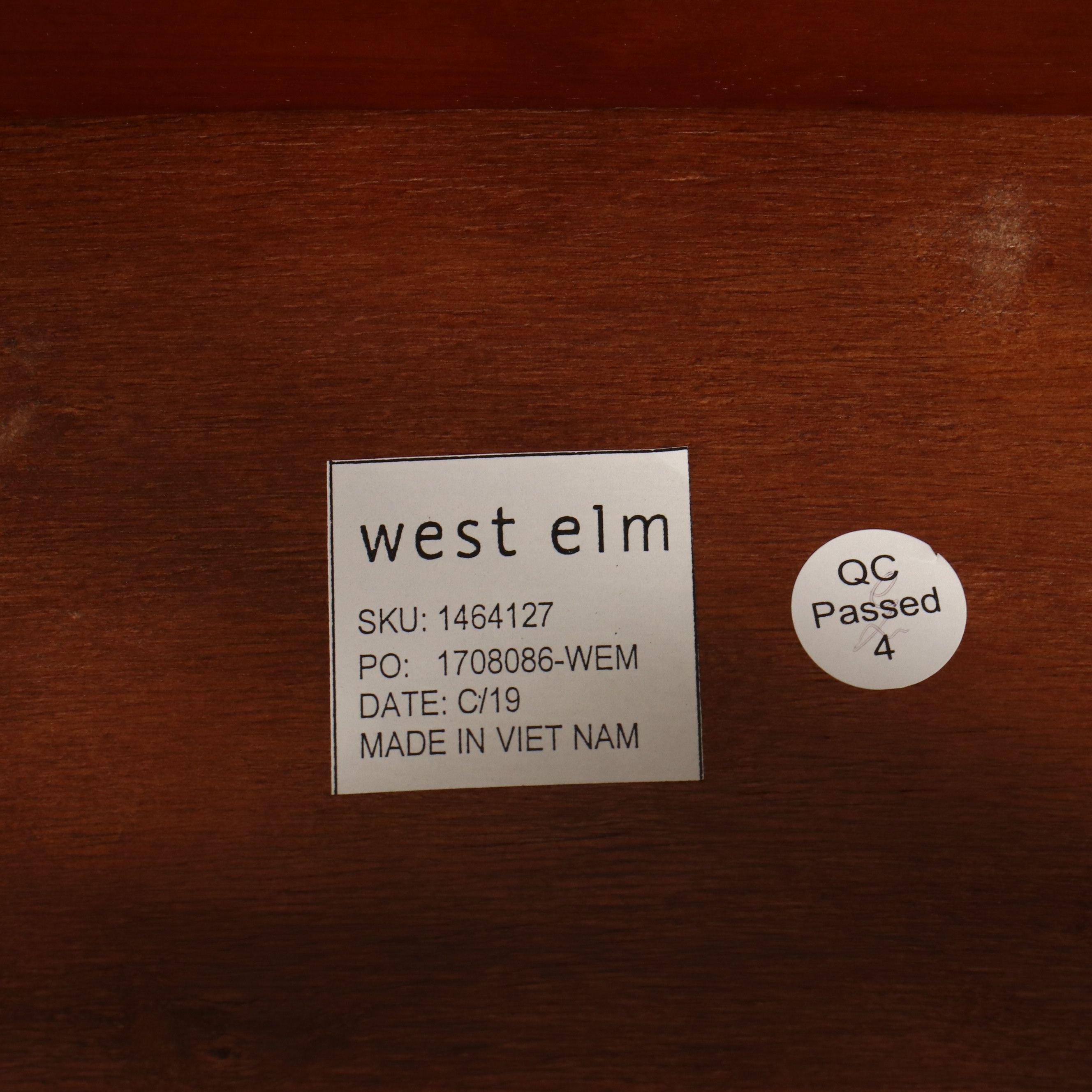 Set of Four West Elm "Classic Café" Rubberwood Dining Chairs, 2019