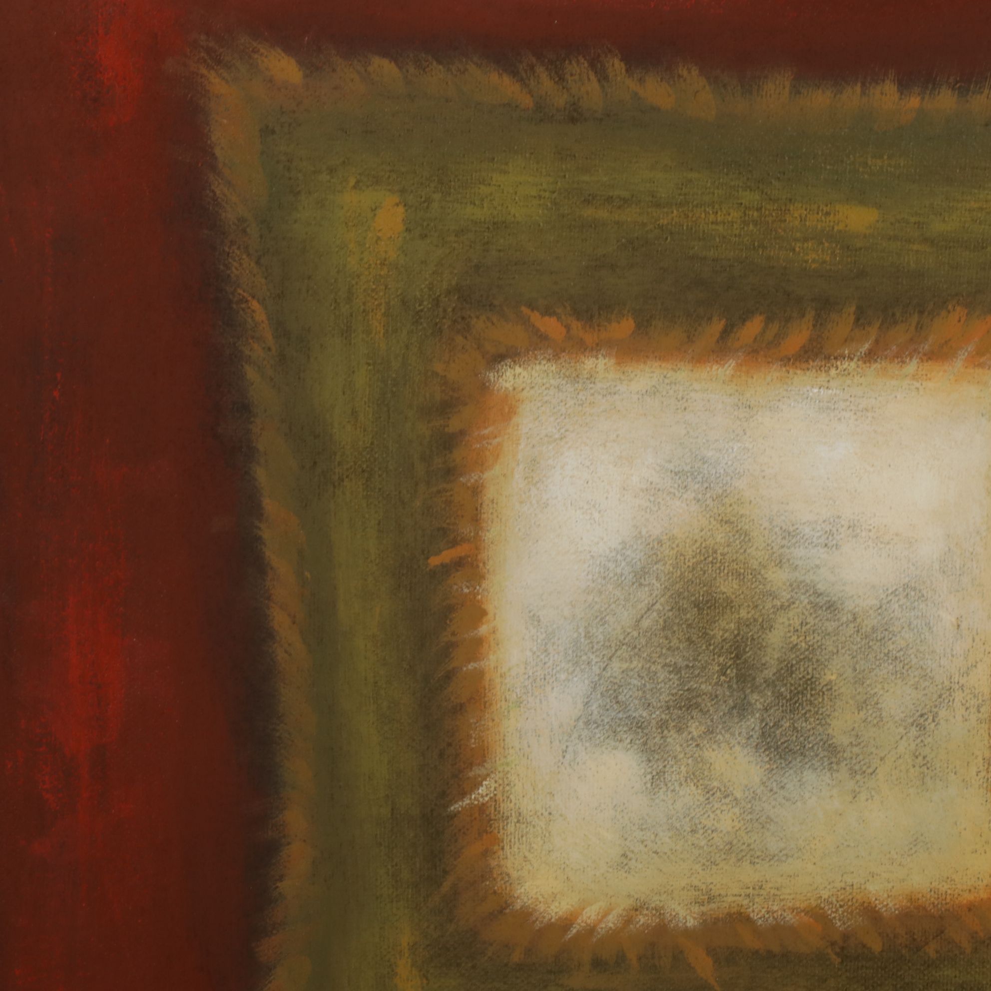 Abstract Oil Painting Composition of Nestled Squares in Complimentary Colors