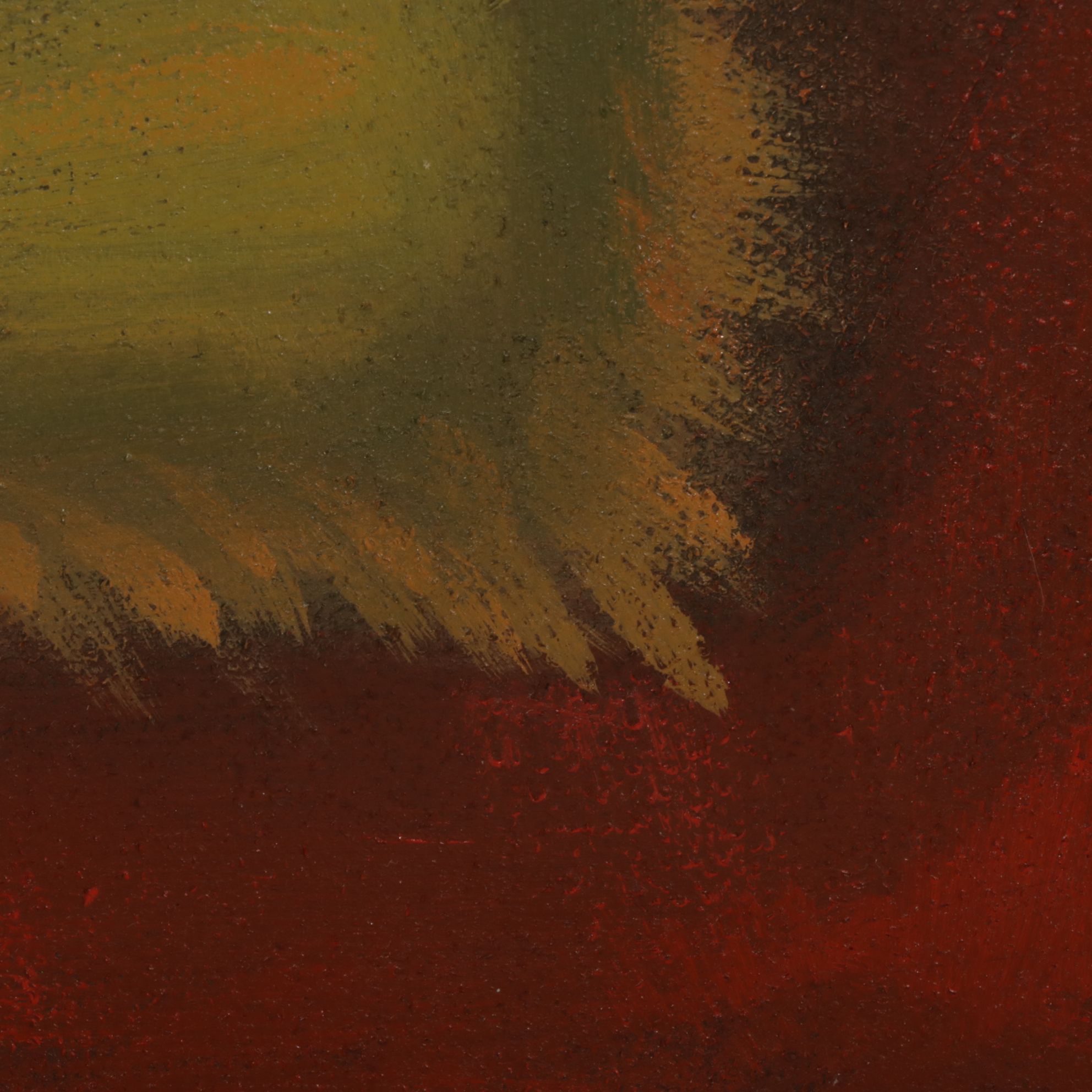 Abstract Oil Painting Composition of Nestled Squares in Complimentary Colors