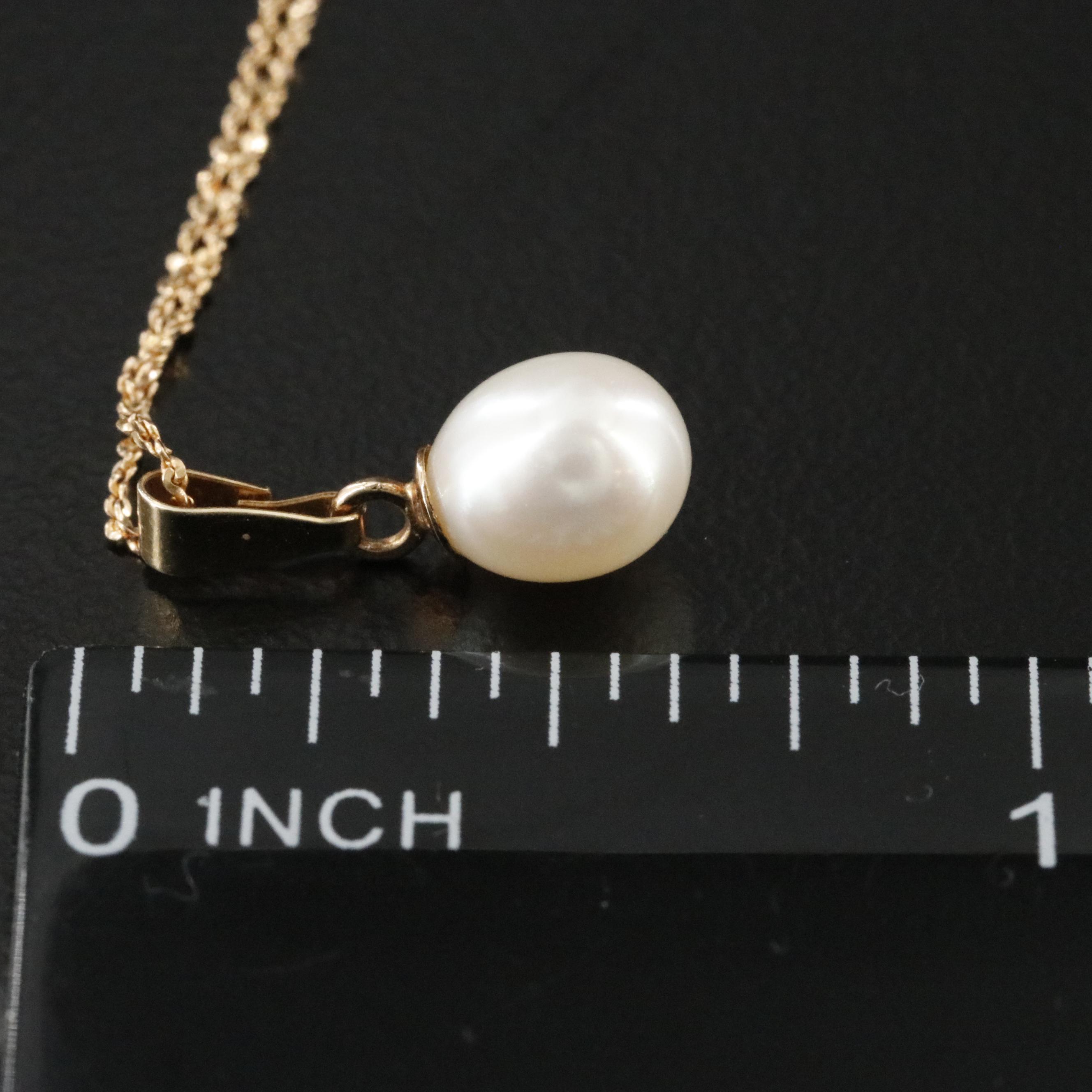 14K Pearl Pendant Necklace