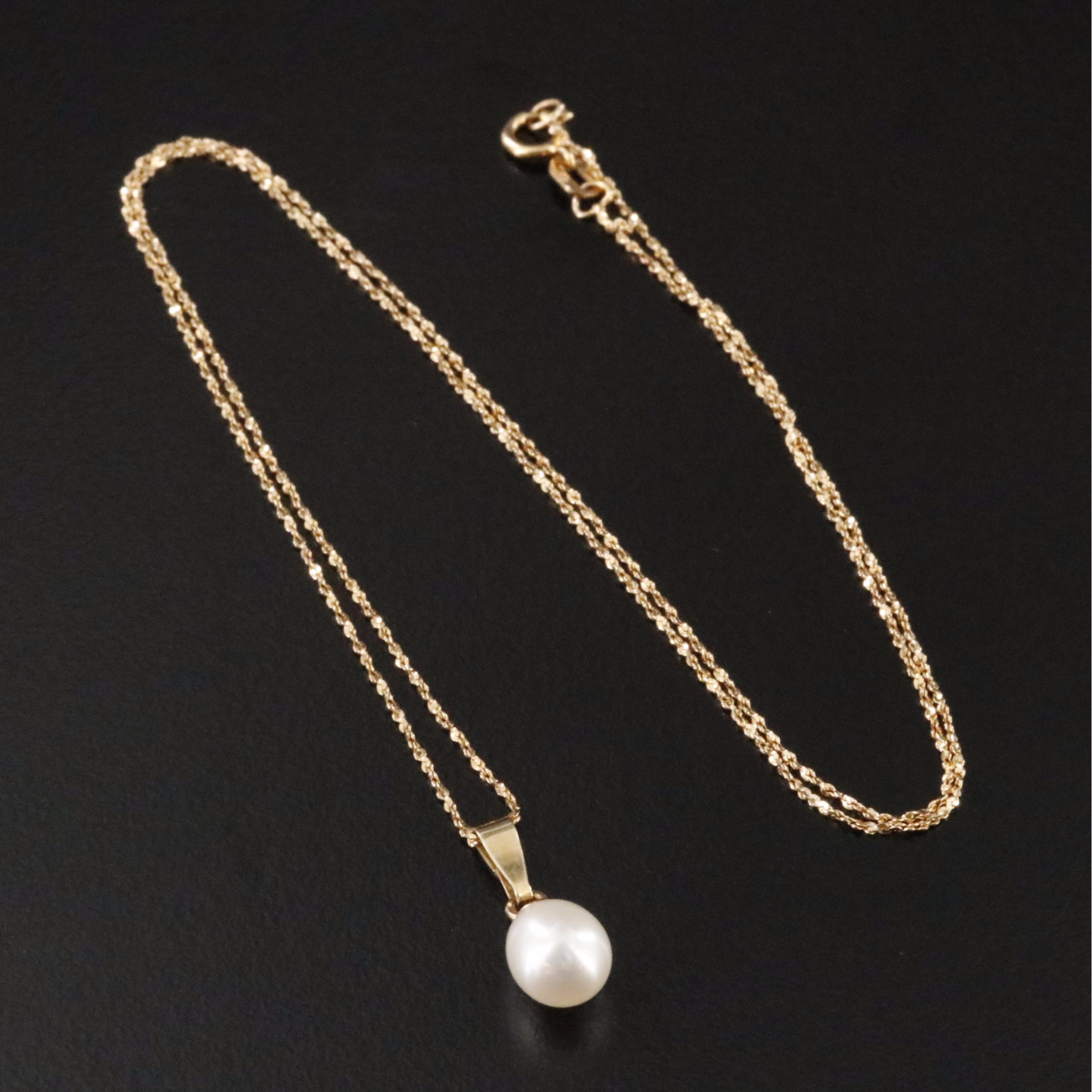 14K Pearl Pendant Necklace