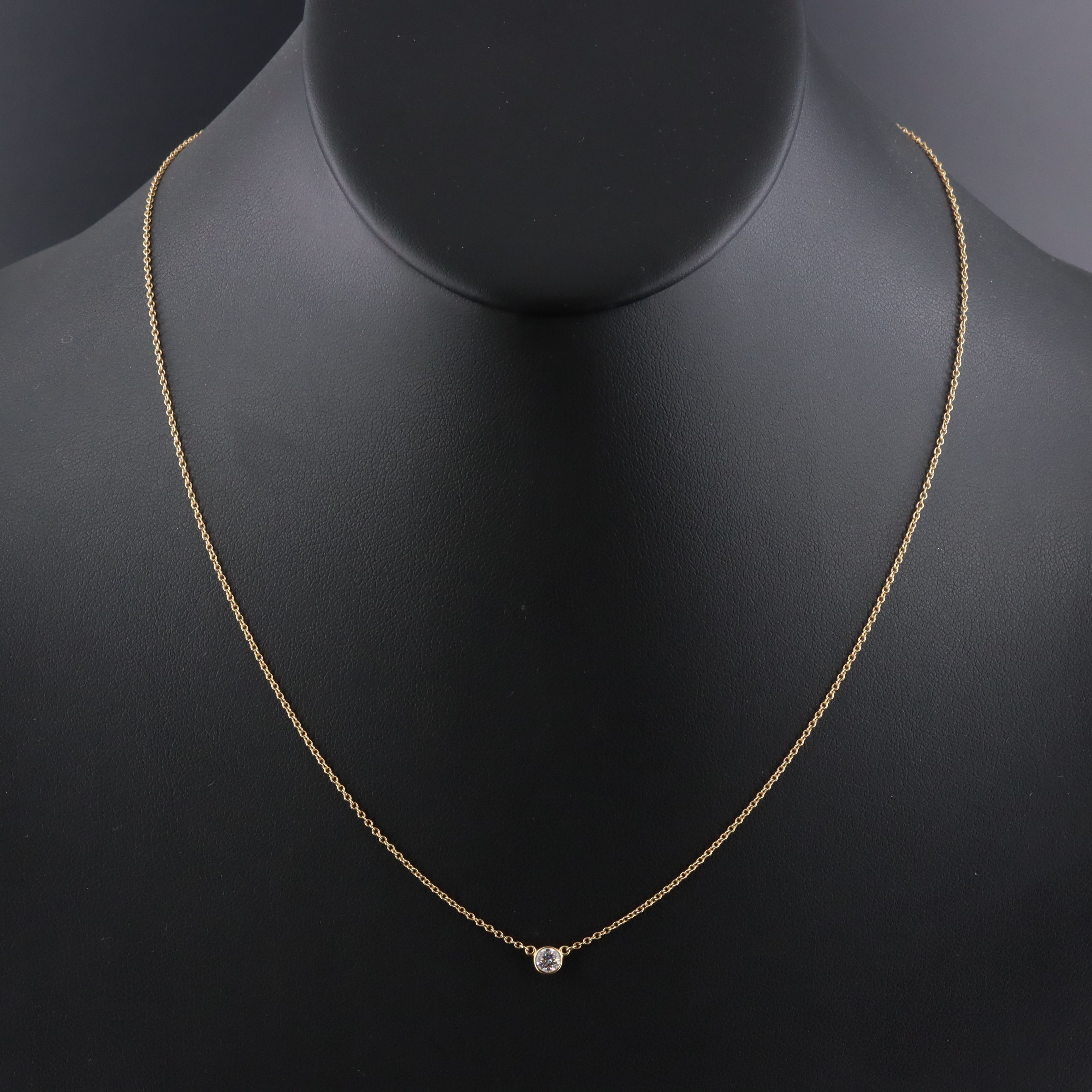 Elsa Peretti for Tiffany & Co. 18K Diamond Solitaire Necklace