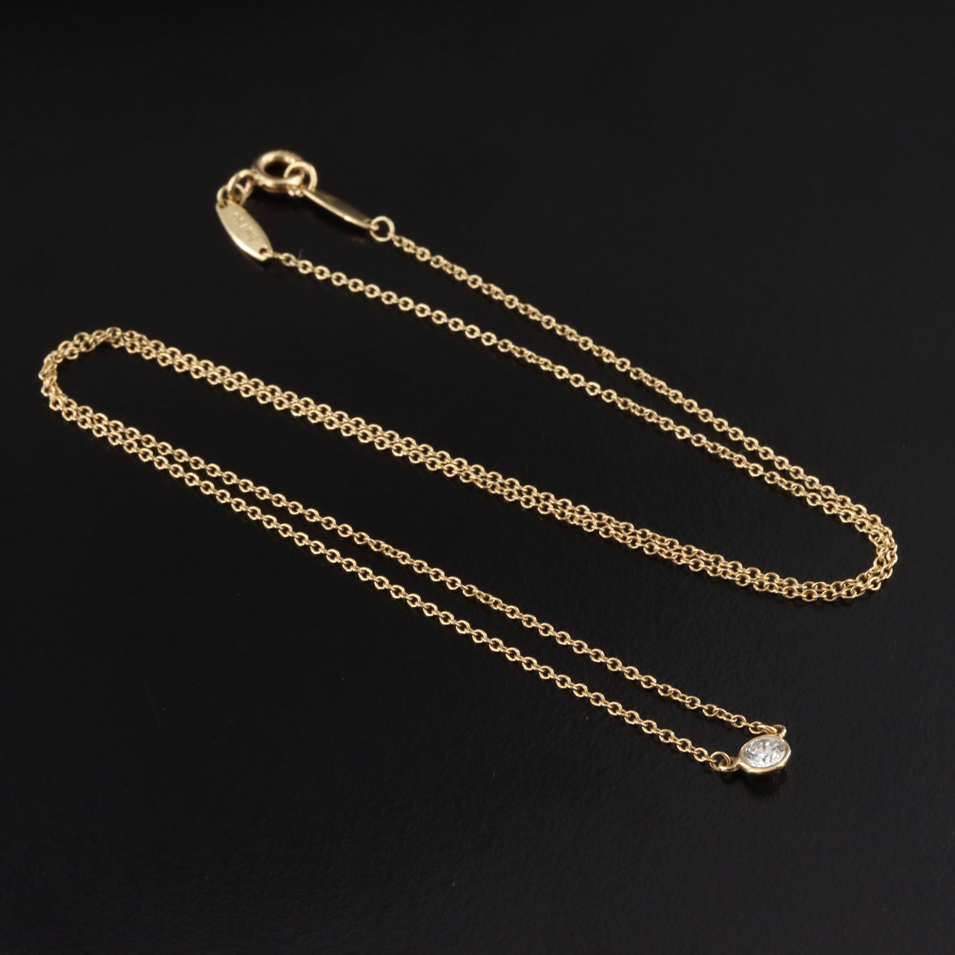 Elsa Peretti for Tiffany & Co. 18K Diamond Solitaire Necklace