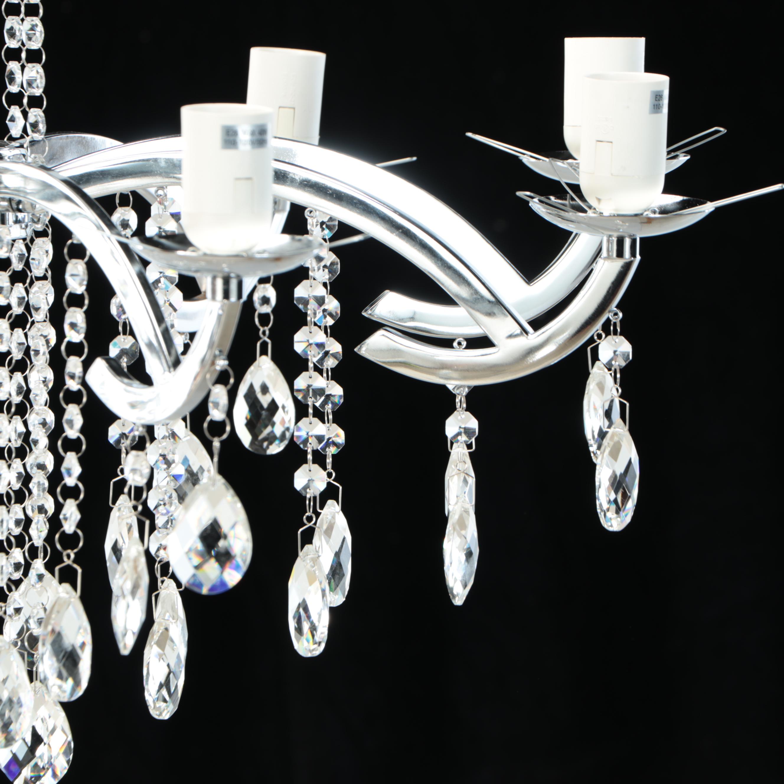 Contemporary Acrylic and Crystal Prisms Nine-Arm Chandelier, 21st C