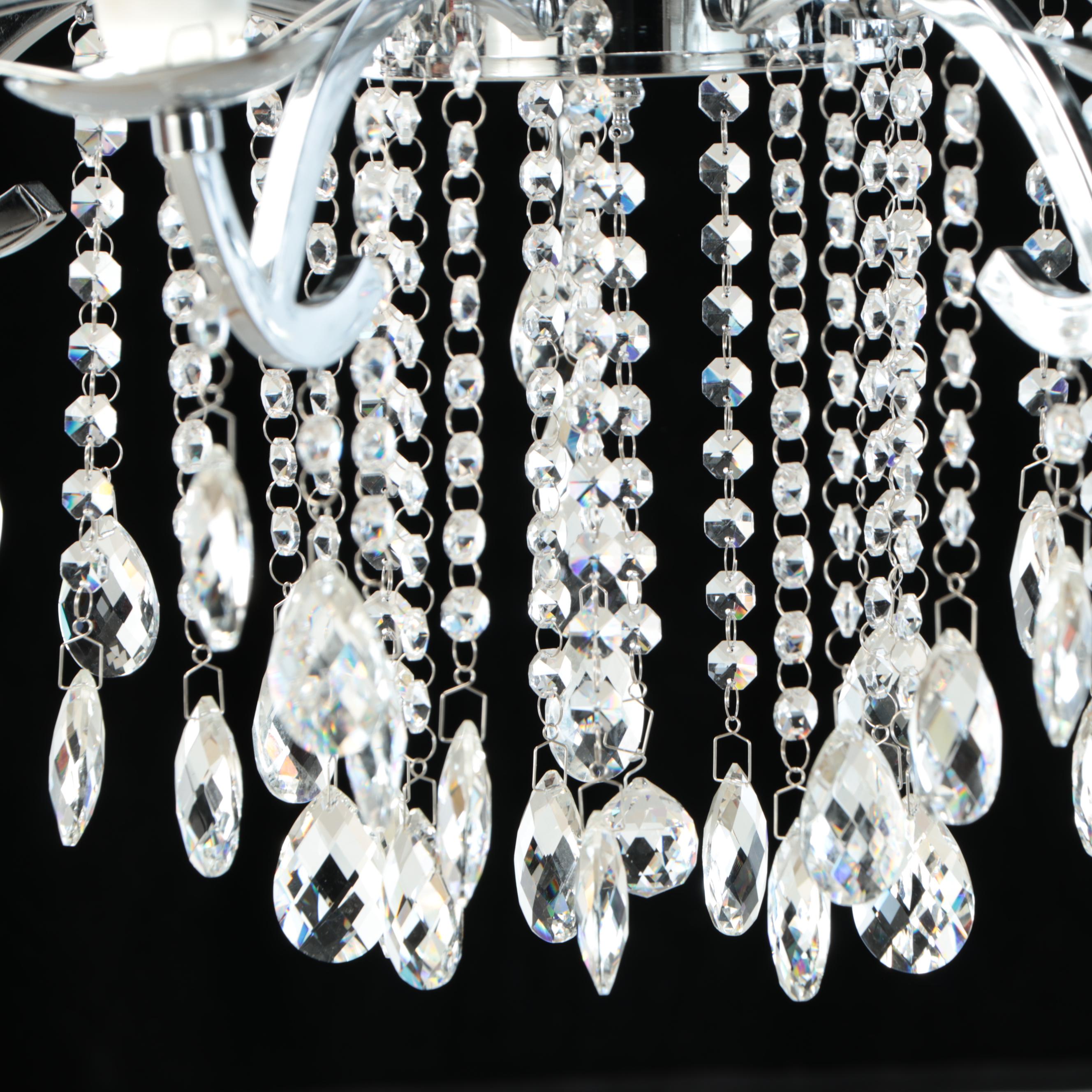 Contemporary Acrylic and Crystal Prisms Nine-Arm Chandelier, 21st C