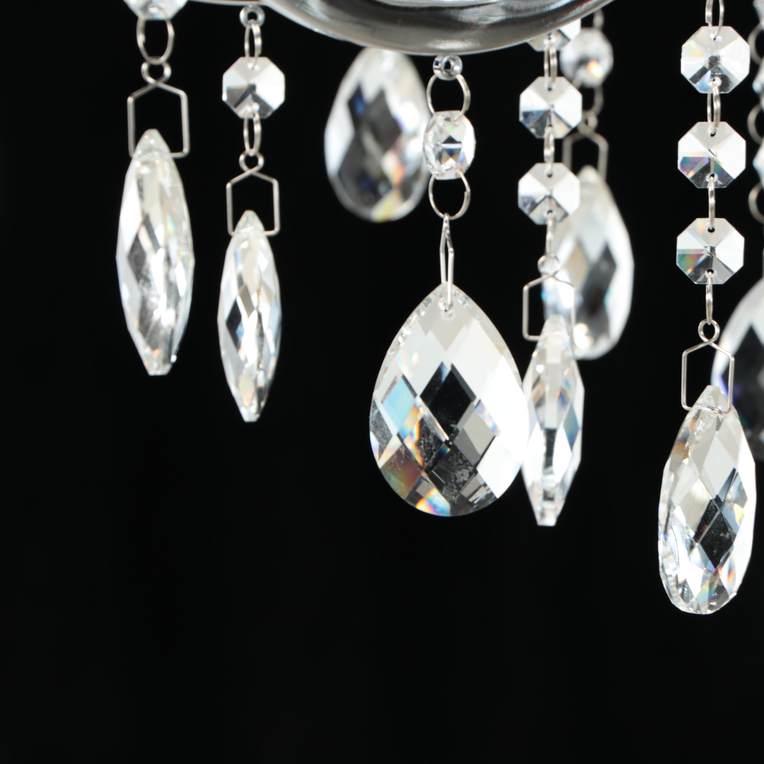 Contemporary Acrylic and Crystal Prisms Nine-Arm Chandelier, 21st C