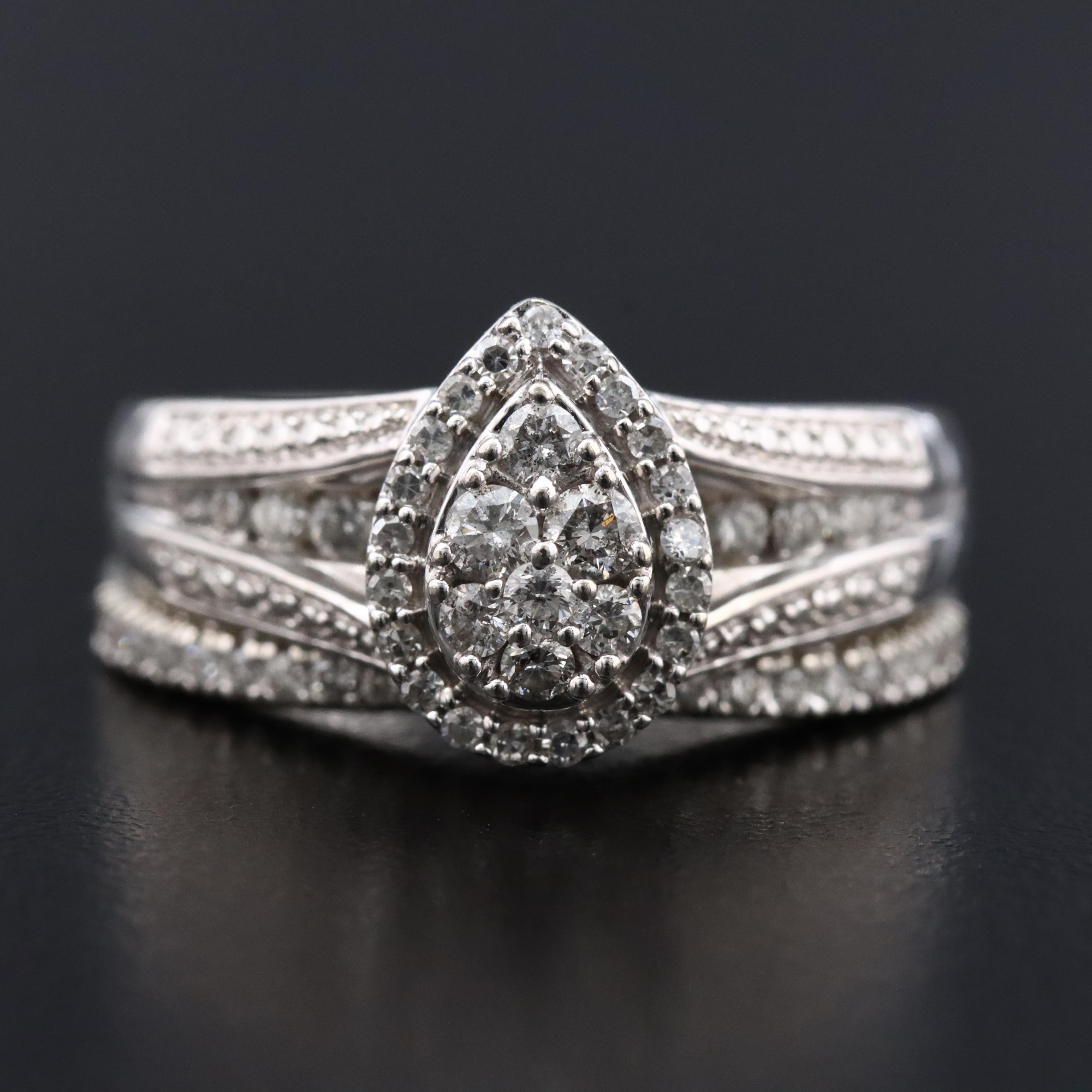 10K 0.59 CTW Diamond Ring Set