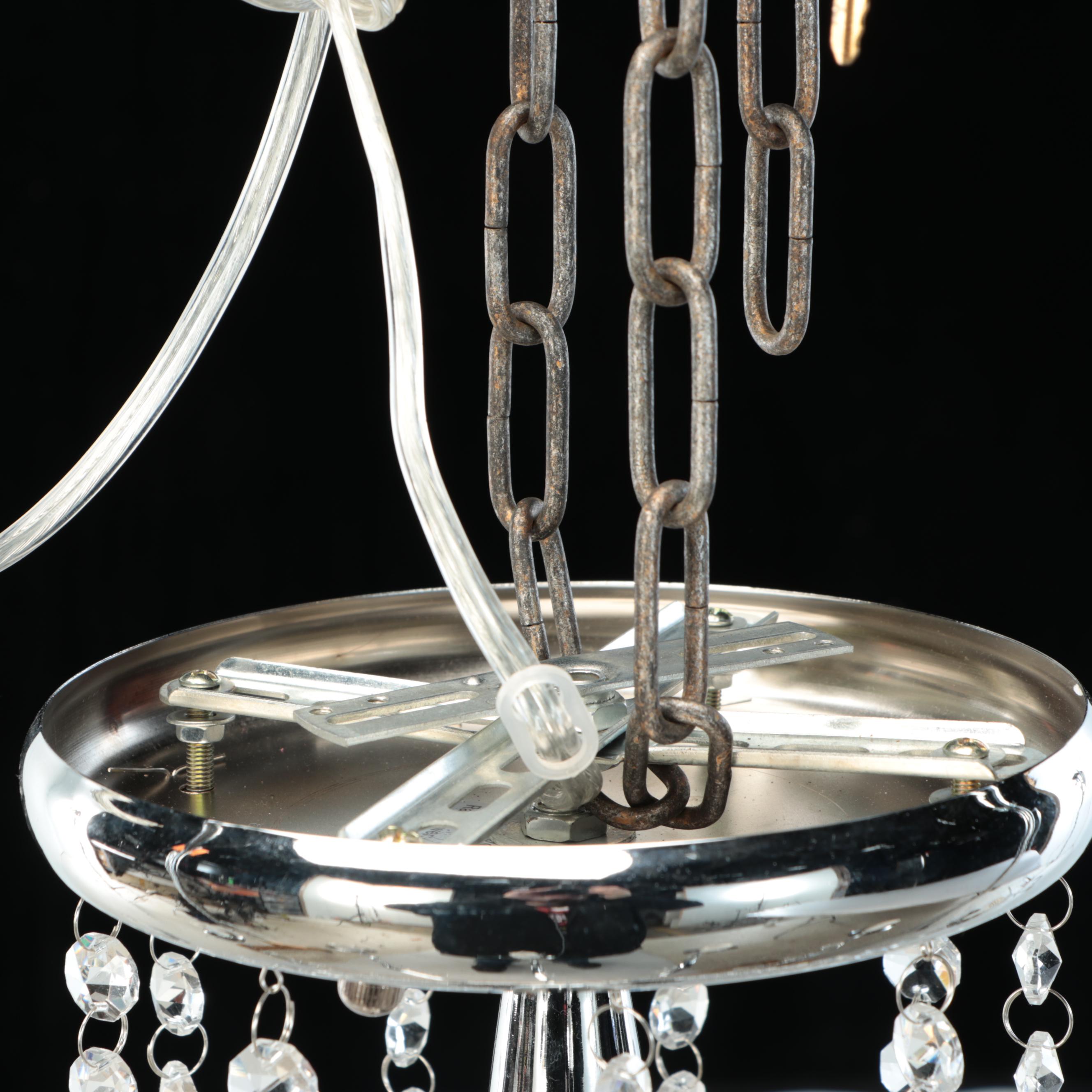 Contemporary Acrylic and Crystal Prisms Nine-Arm Chandelier, 21st C