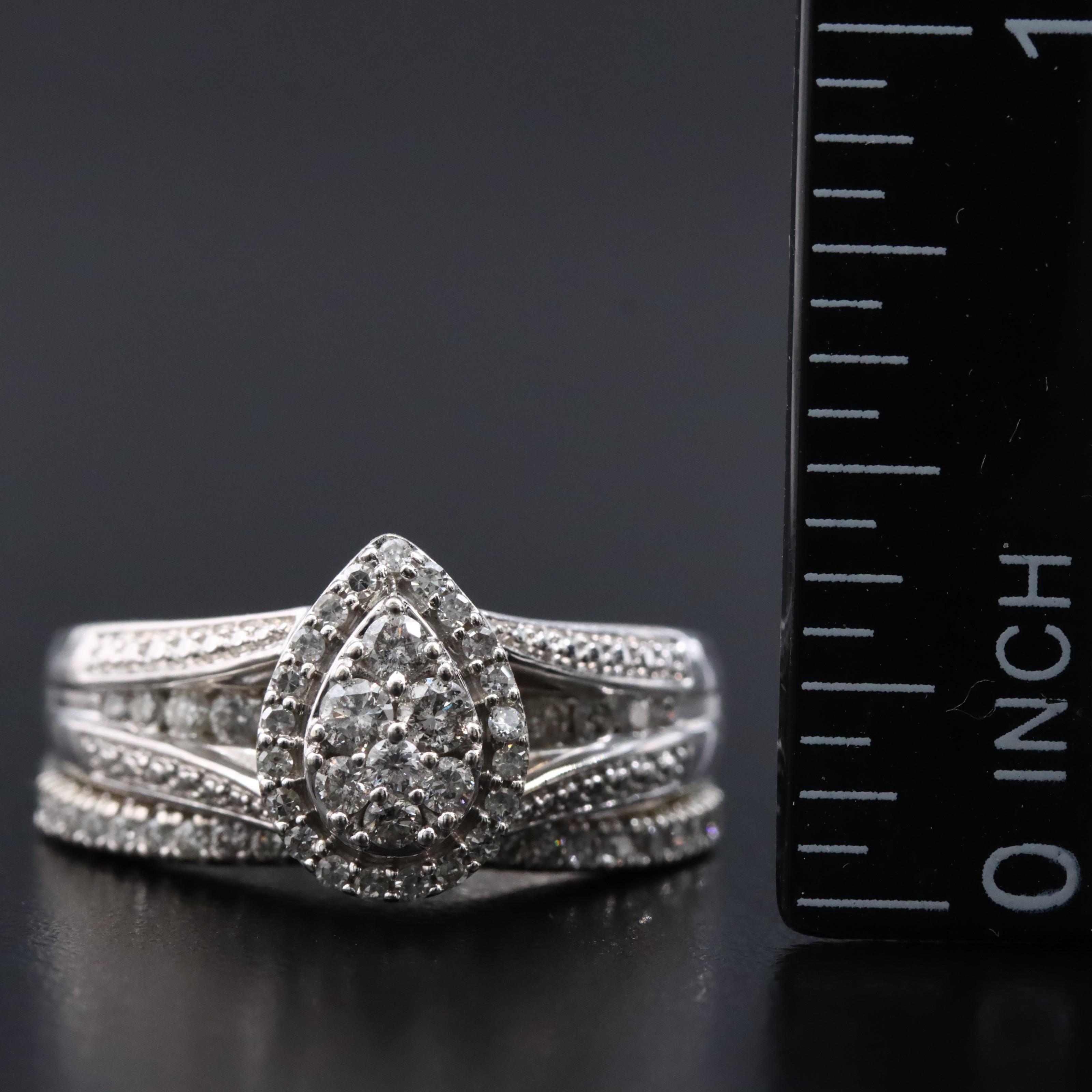 10K 0.59 CTW Diamond Ring Set