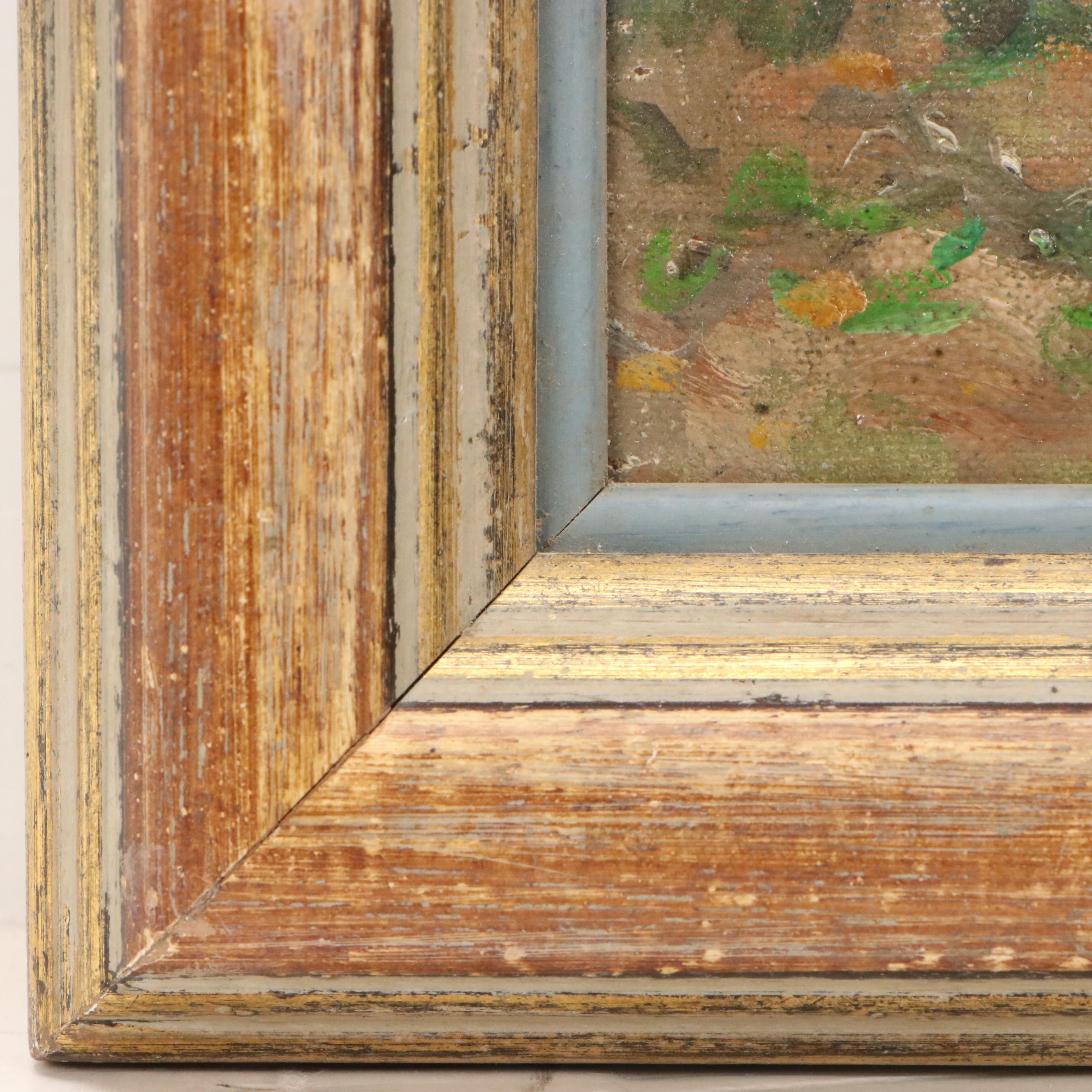 G. Carlier Landscape Oil Painting "Bords de la Meuse," 20th Century