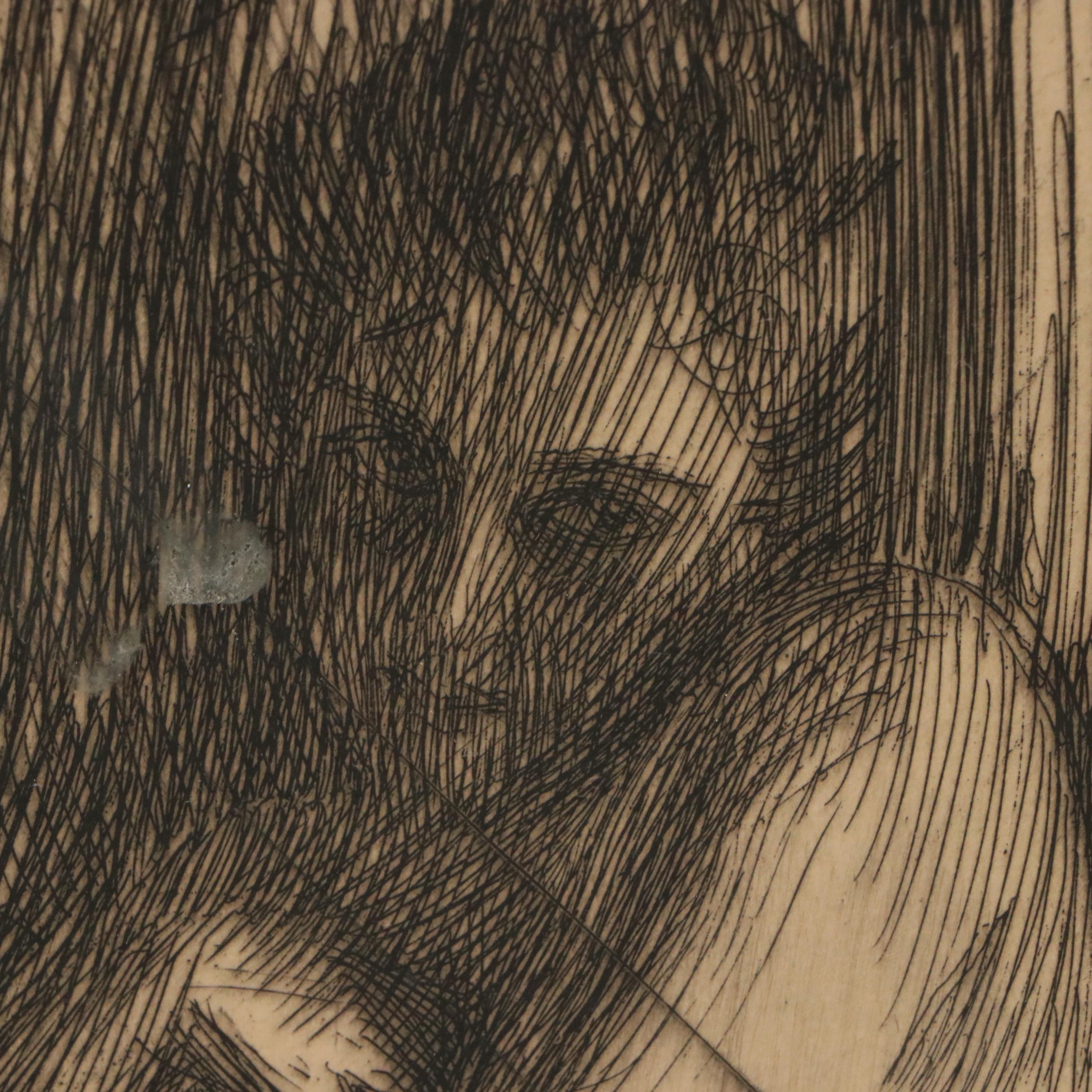 Anders Zorn Etching from Canceled Plate "The Model"