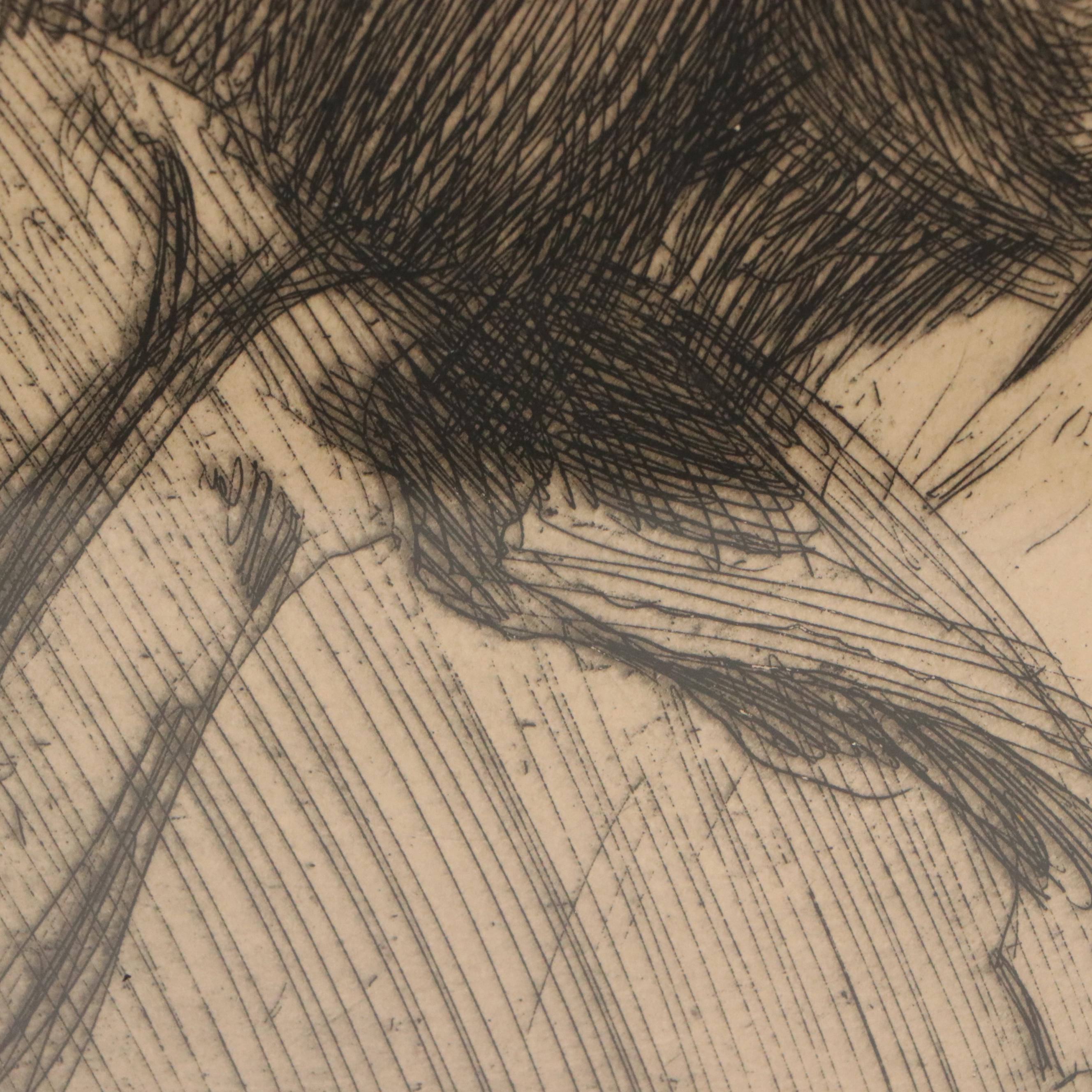 Anders Zorn Etching from Canceled Plate "The Model"