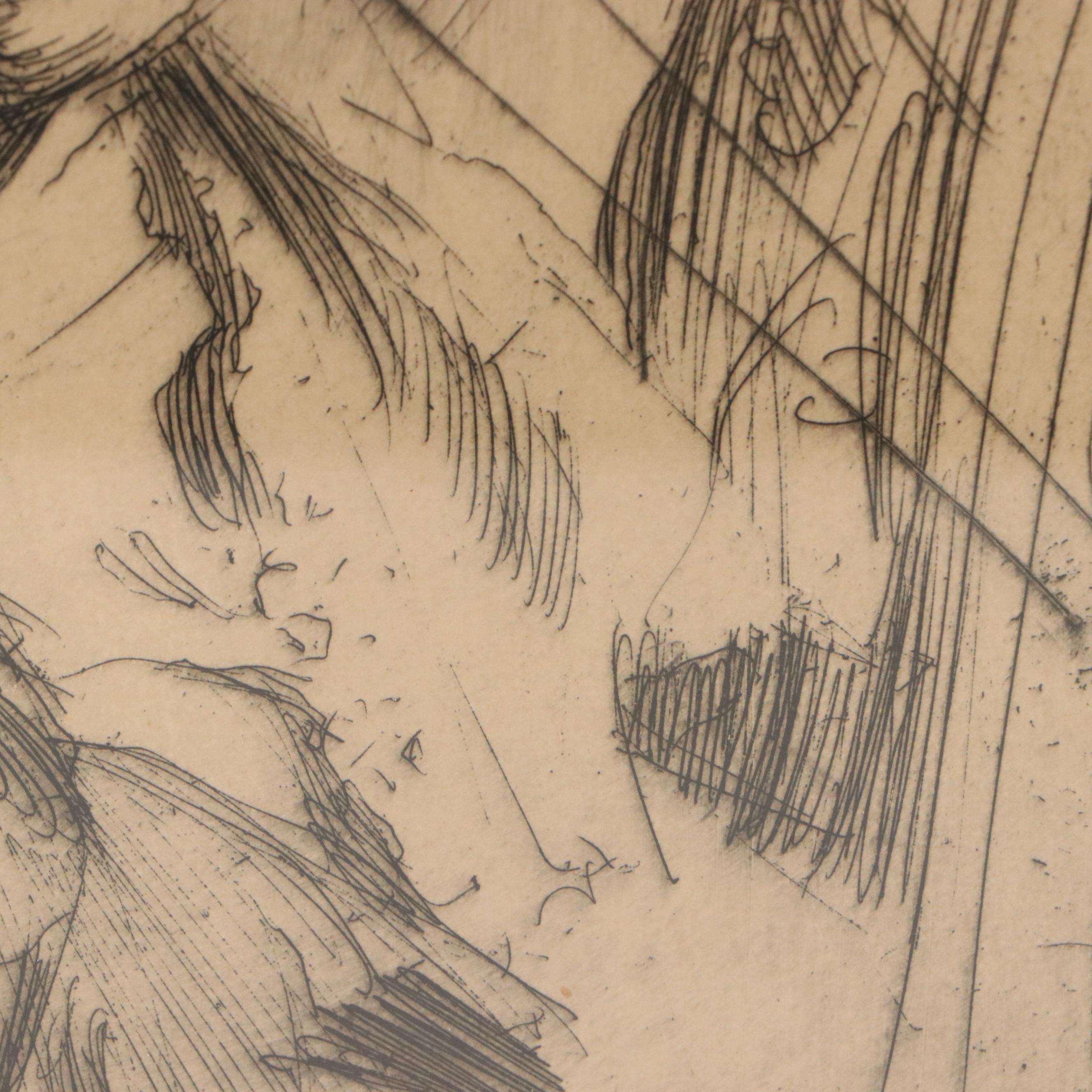 Anders Zorn Etching from Canceled Plate "The Model"