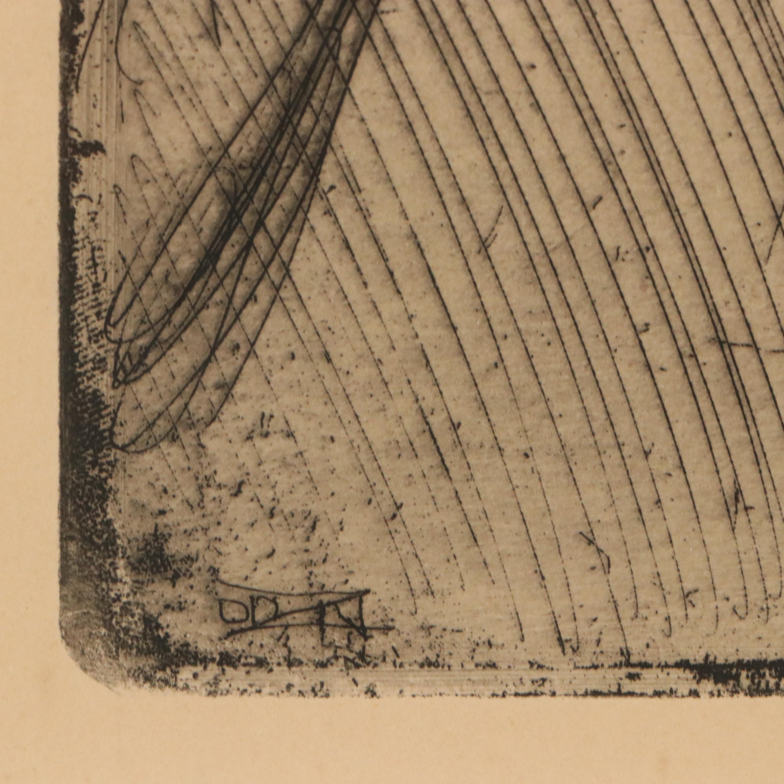 Anders Zorn Etching from Canceled Plate "The Model"