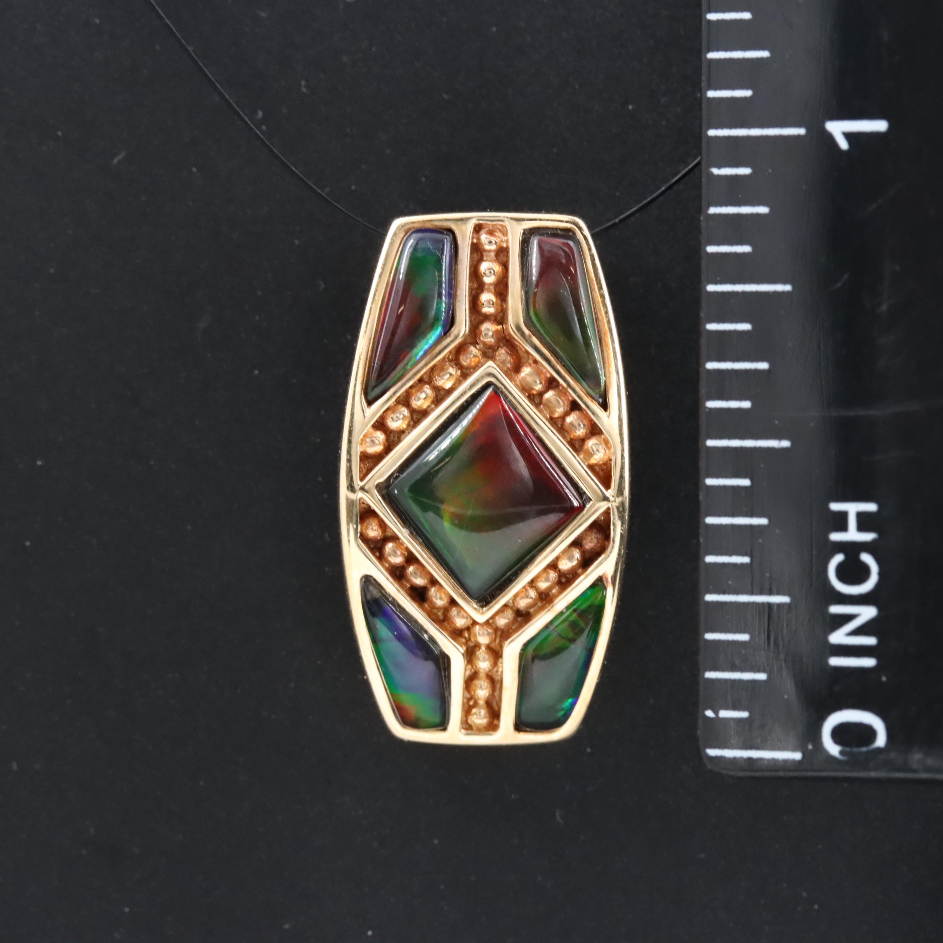 14K Ammonite Inlay Pendant