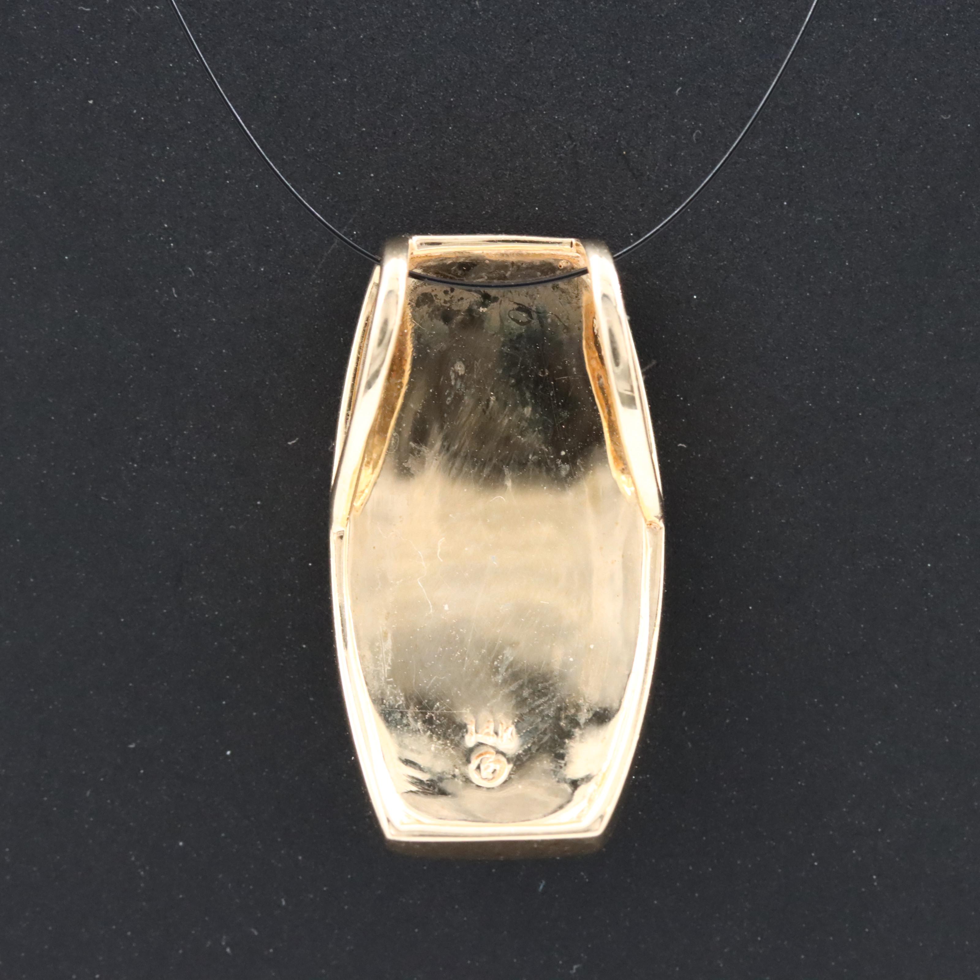 14K Ammonite Inlay Pendant