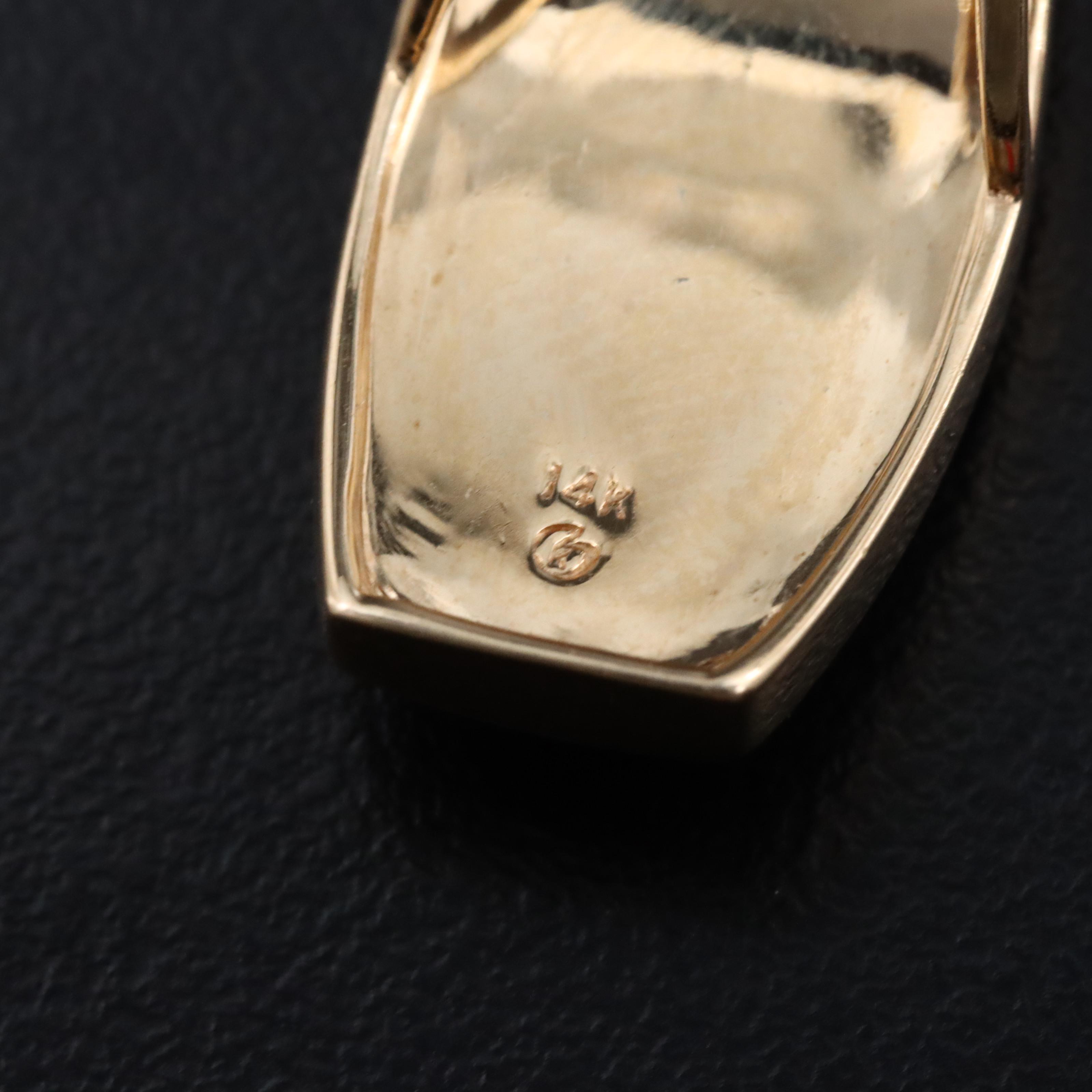 14K Ammonite Inlay Pendant