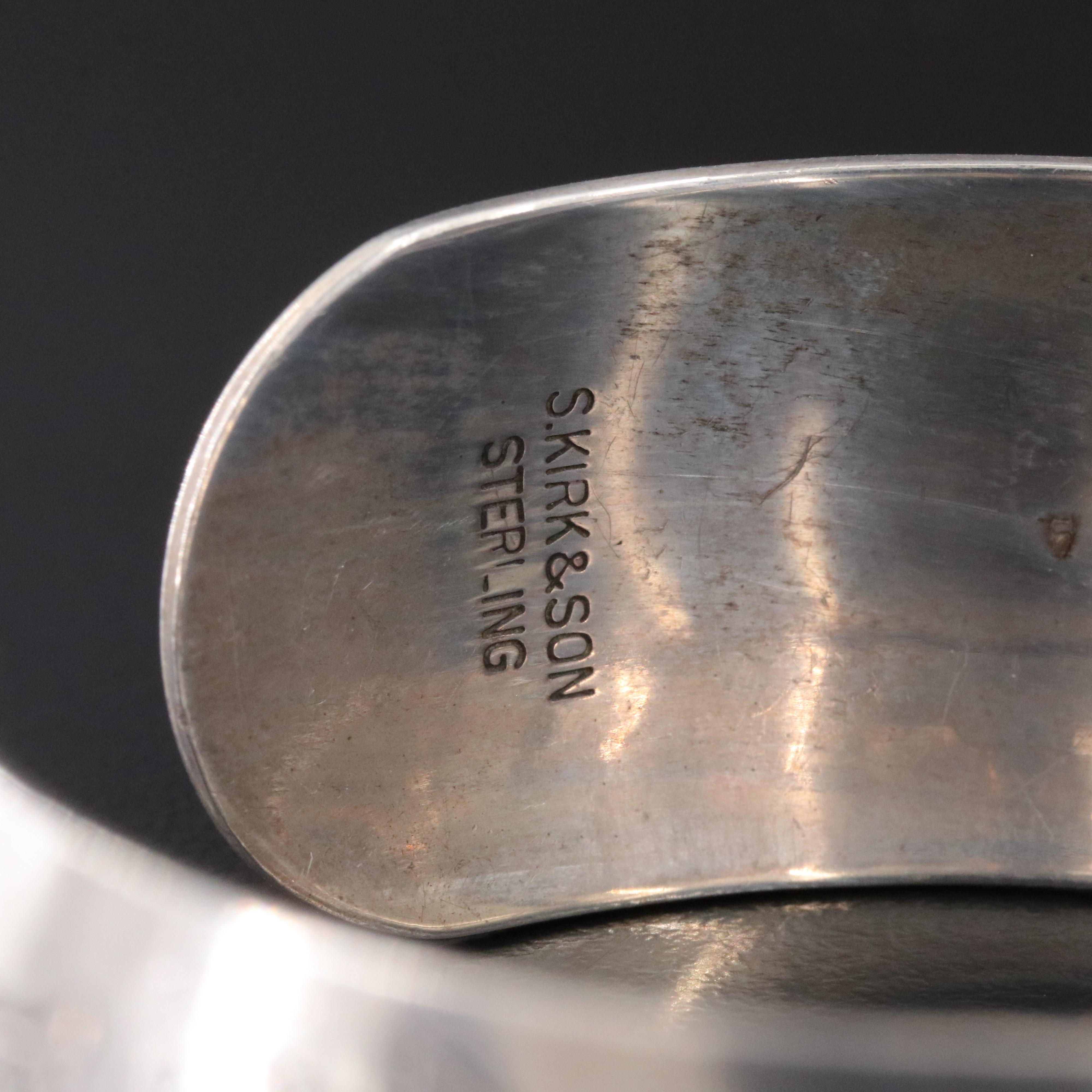 S. Kirk & Son "Poinsettia" Sterling Floral Cuff Bracelet