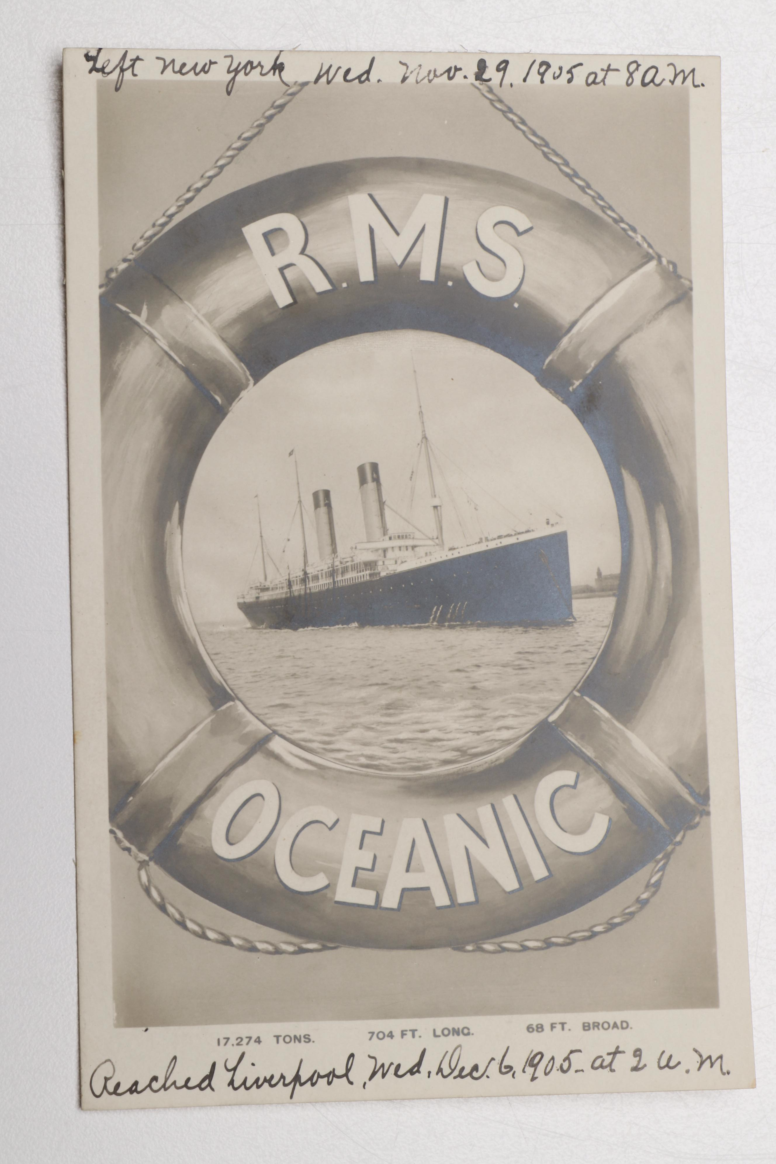 R.M.S. Queen Elizabeth Benson's Candy Tin and First Mate's Hat, More Memorabilia