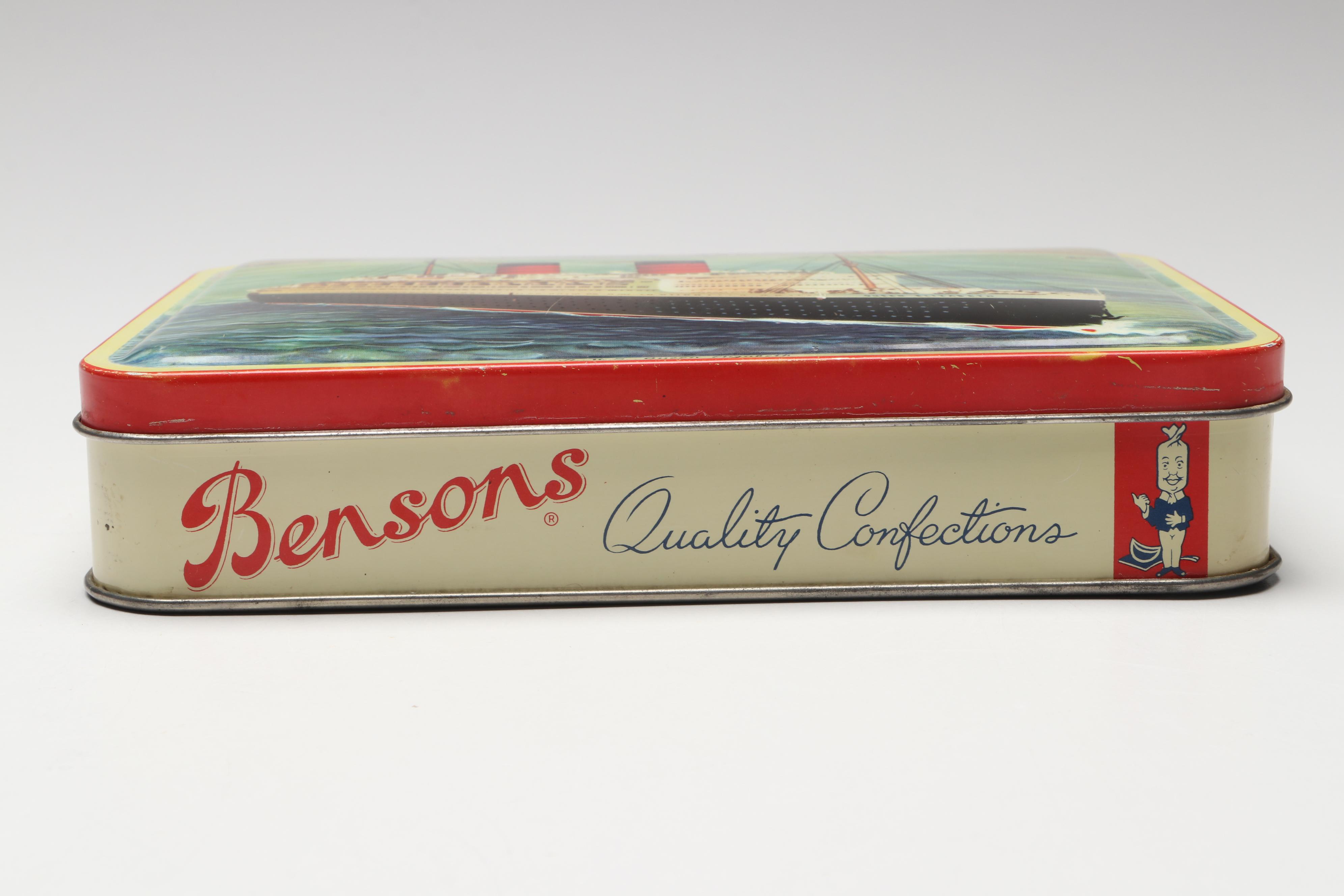 R.M.S. Queen Elizabeth Benson's Candy Tin and First Mate's Hat, More Memorabilia