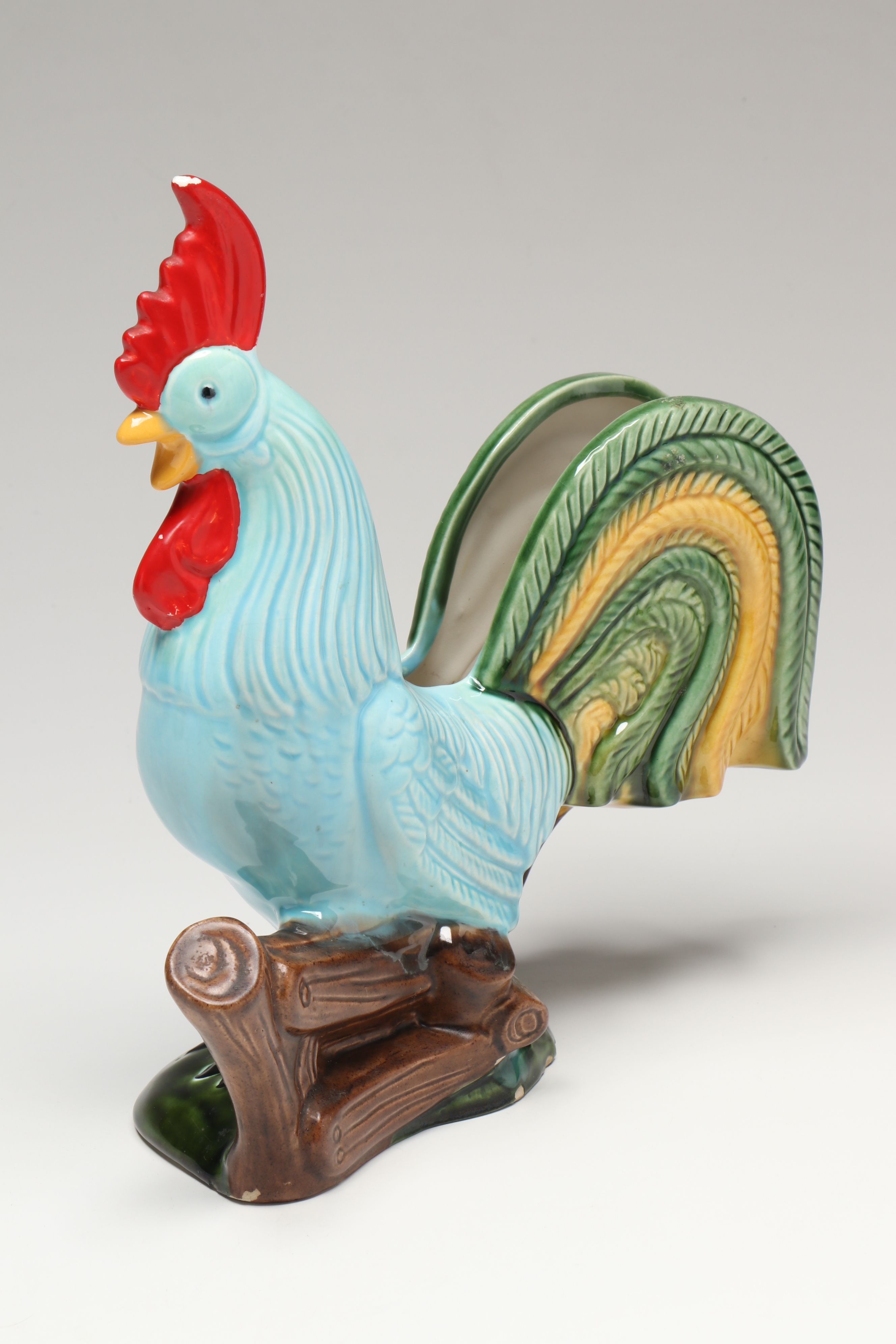 Artist Signed Ceramic Rooster Napkin Holder, Ceramic Pitcher, and More Tableware
