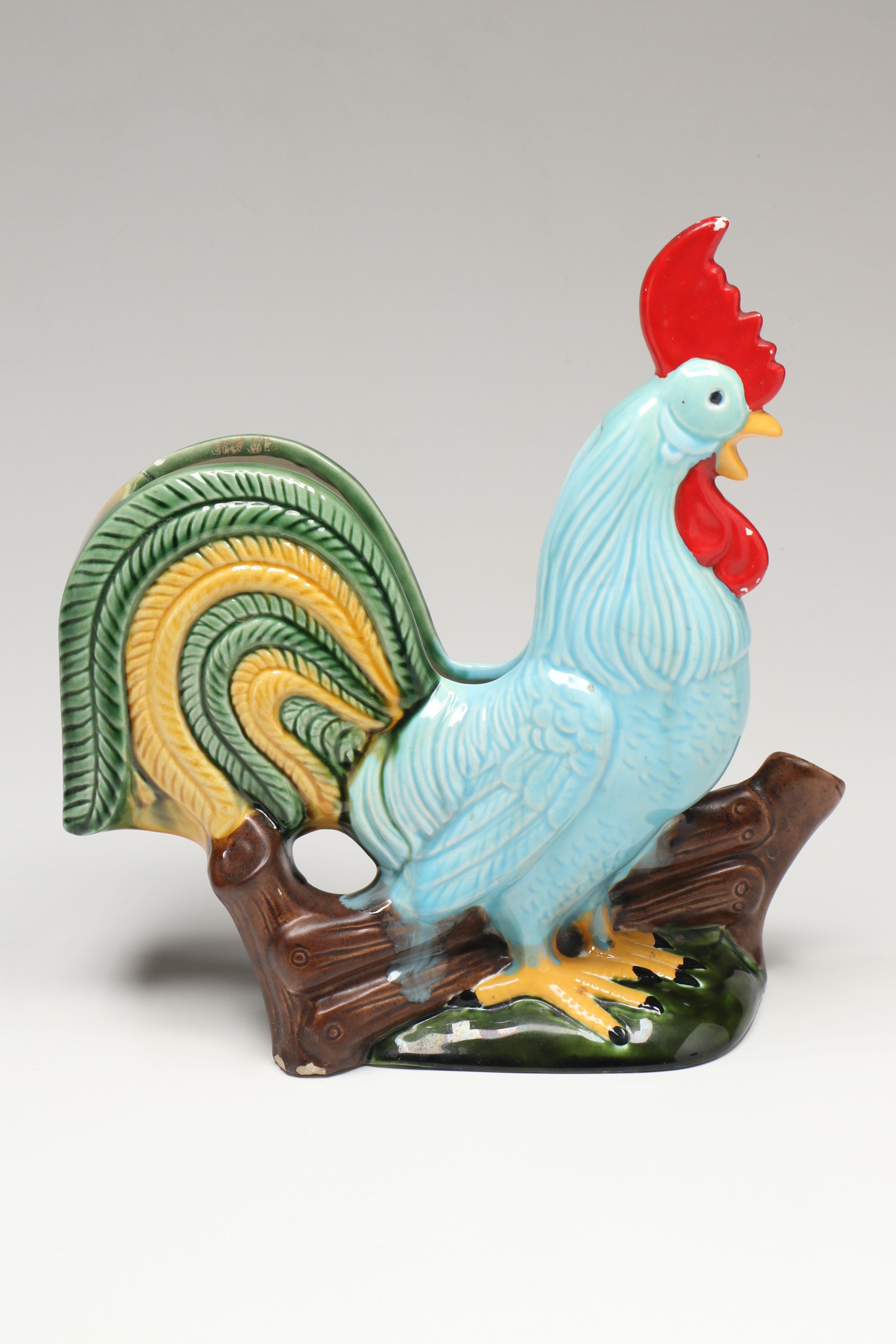 Artist Signed Ceramic Rooster Napkin Holder, Ceramic Pitcher, and More Tableware