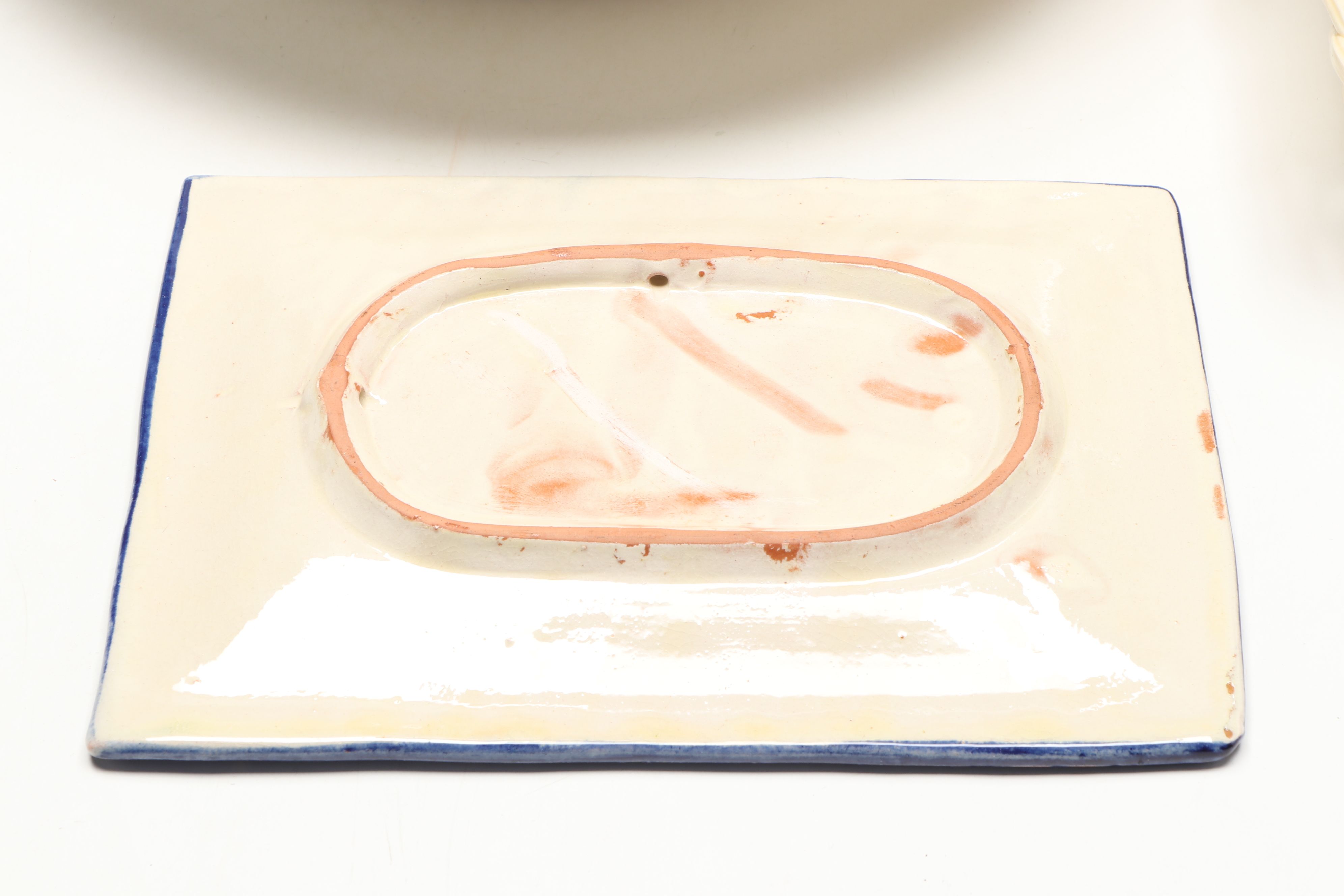 Artist Signed Ceramic Rooster Napkin Holder, Ceramic Pitcher, and More Tableware