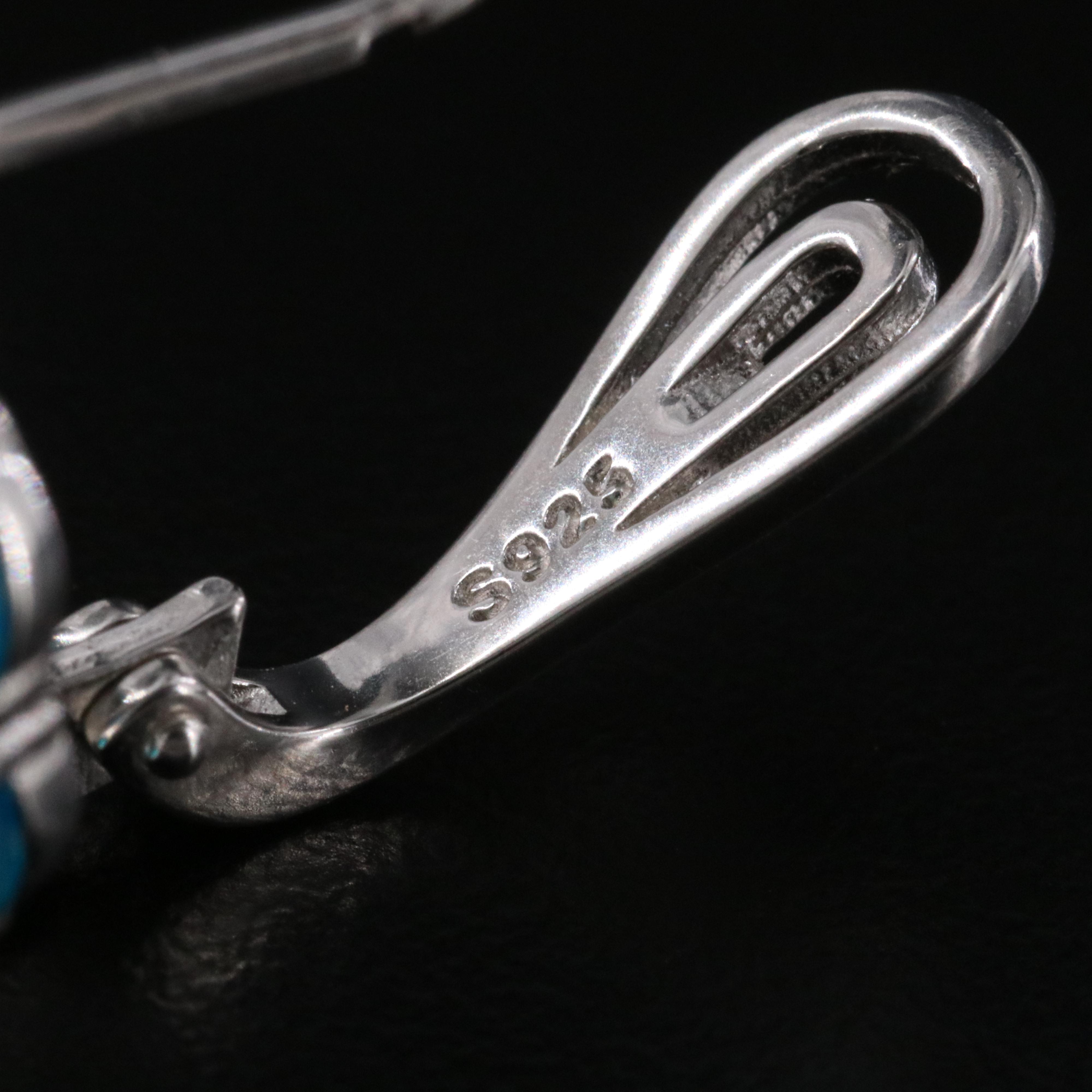 Sterling Opal and White Sapphire Earrings