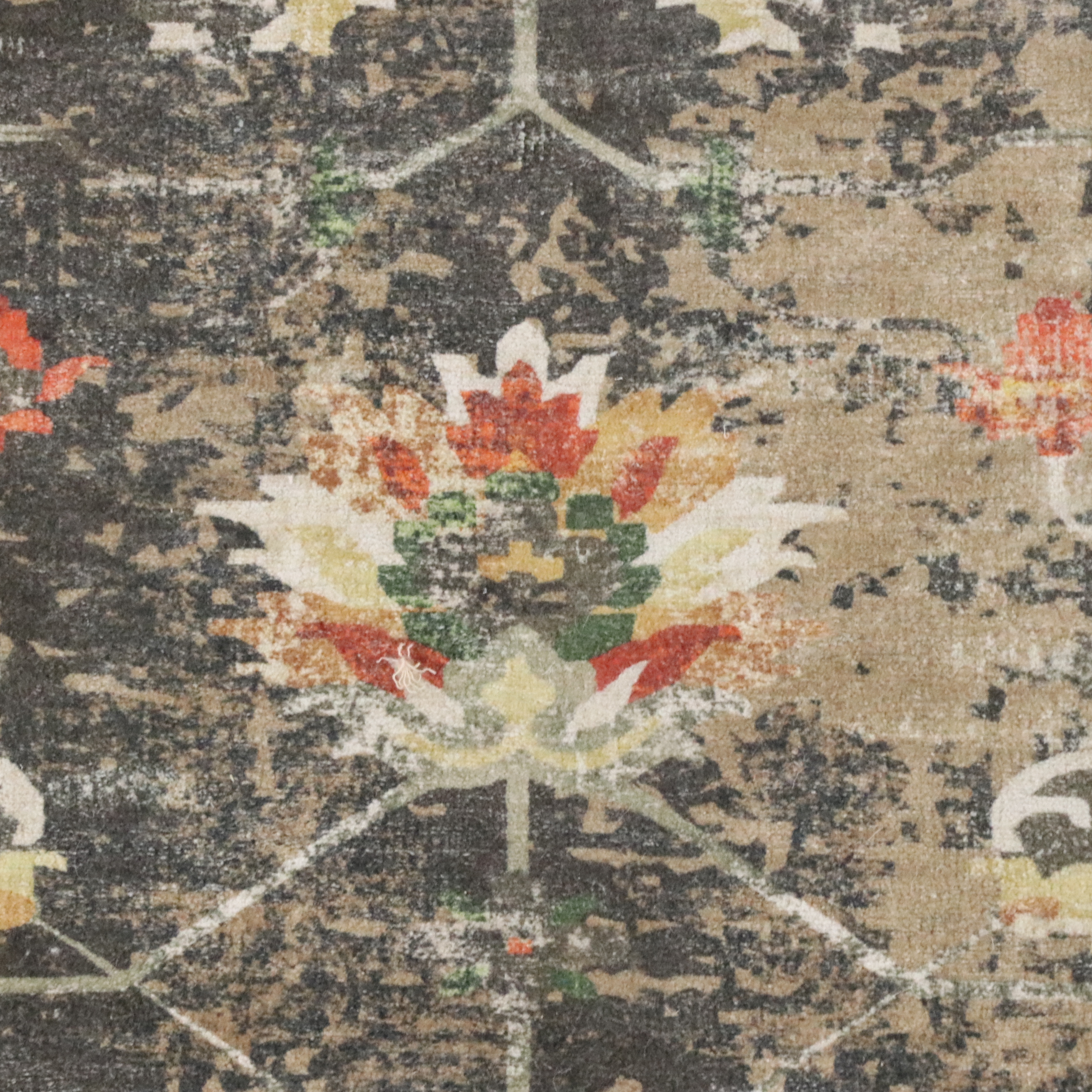 5'1 x 6' Hand-Knotted Indian Contemporary Area Rug