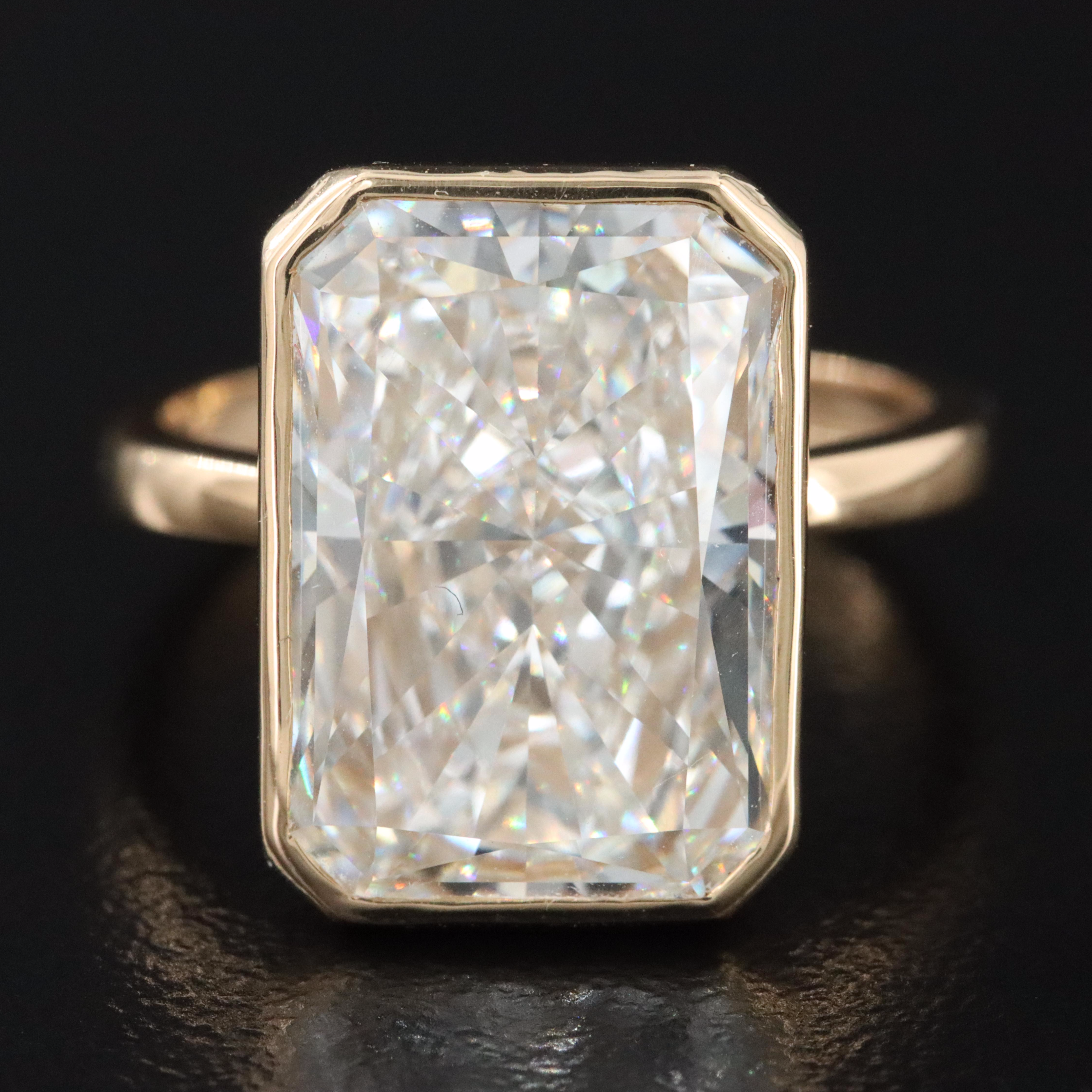 18K 8.38 CT Lab Grown Diamond Solitaire Ring with IGI Report