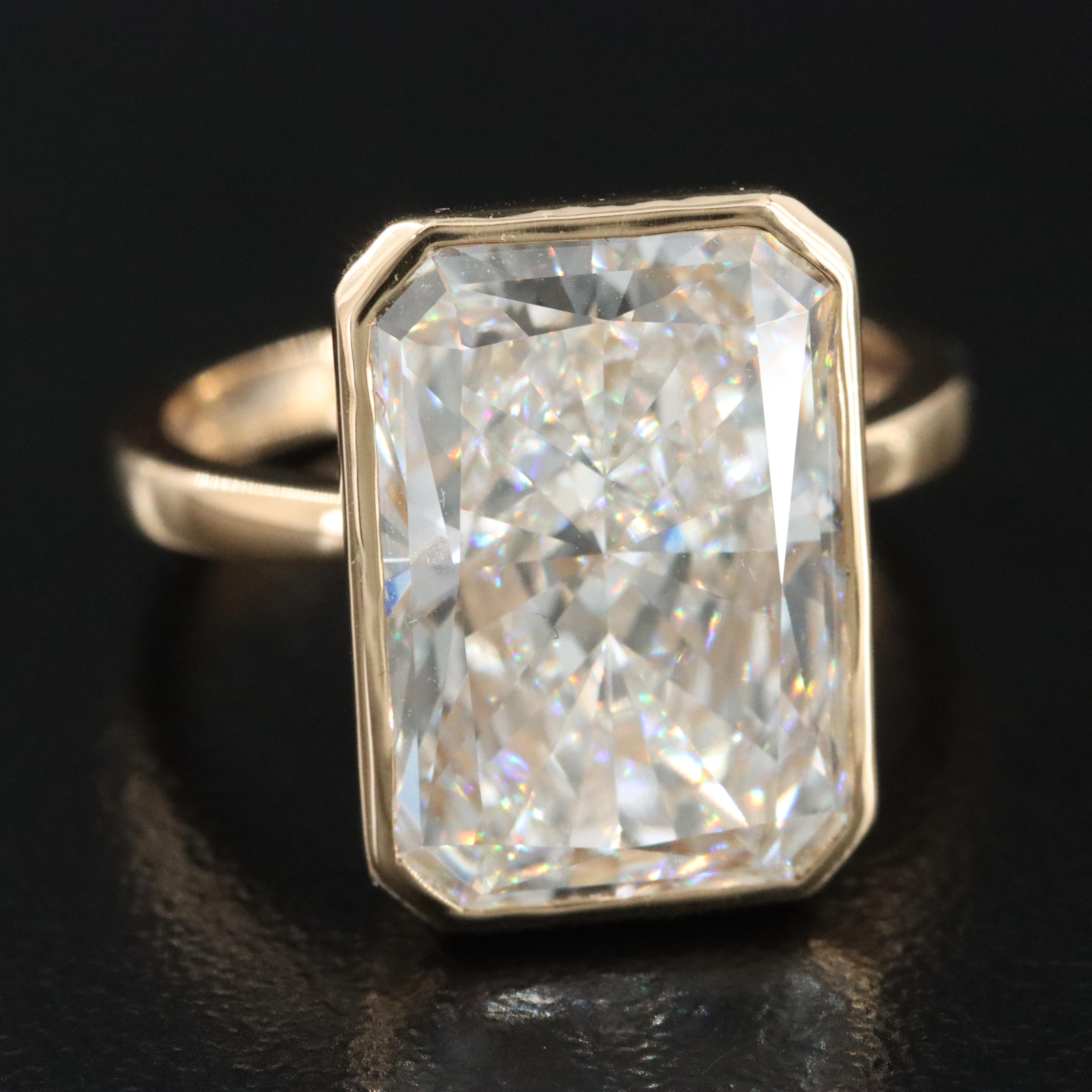 18K 8.38 CT Lab Grown Diamond Solitaire Ring with IGI Report