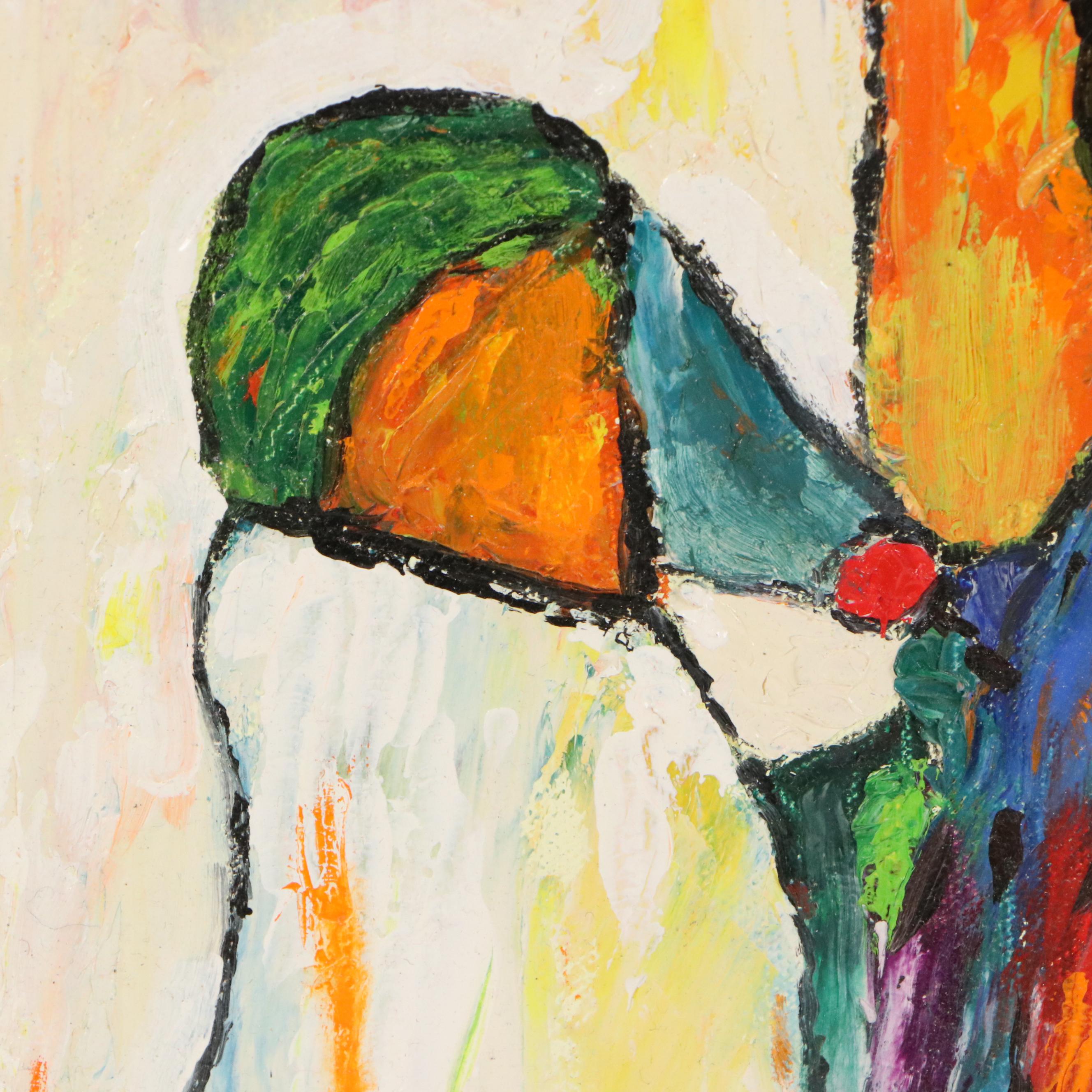 Judson Wilson Modern Abstract Oil Painting, Late 20th Century