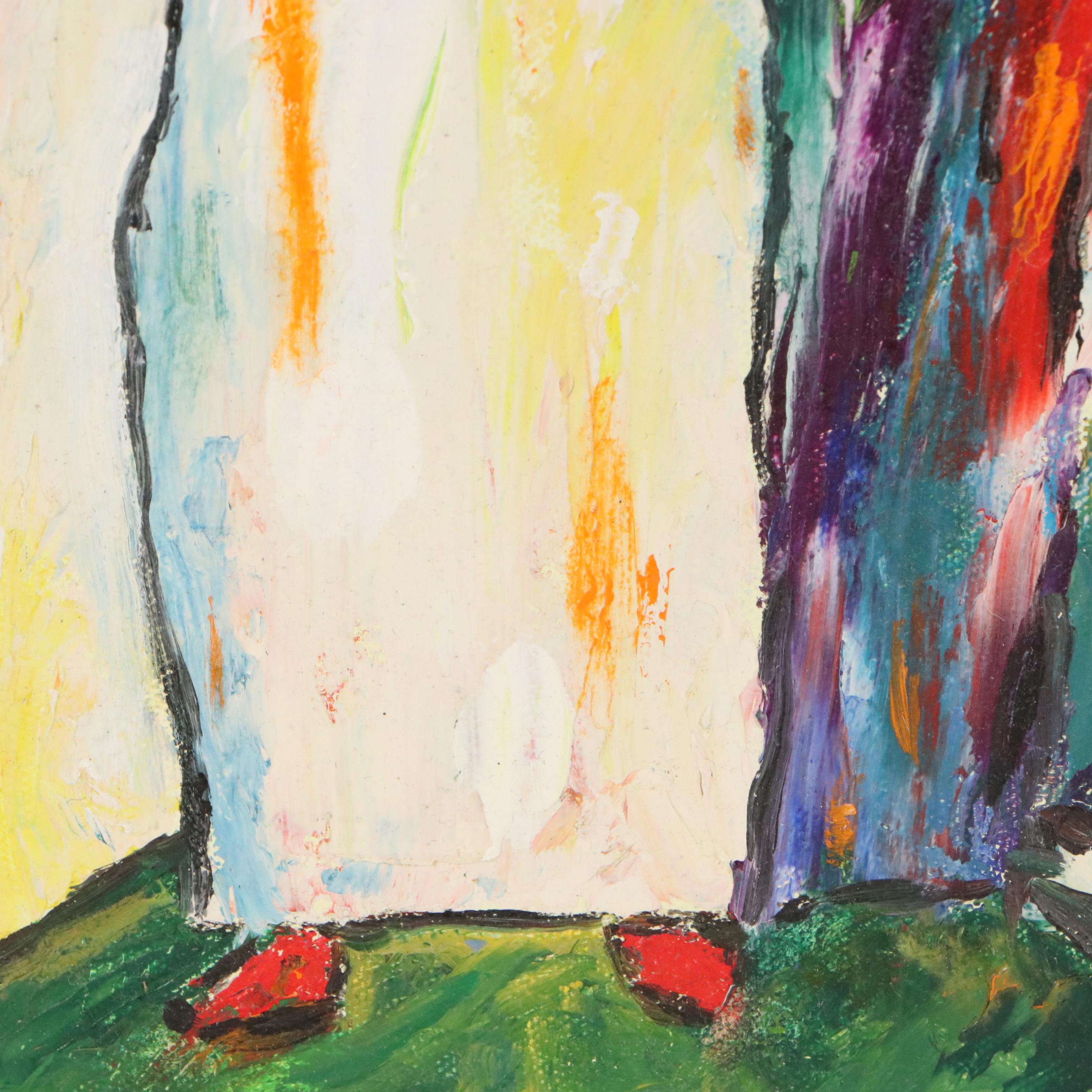 Judson Wilson Modern Abstract Oil Painting, Late 20th Century