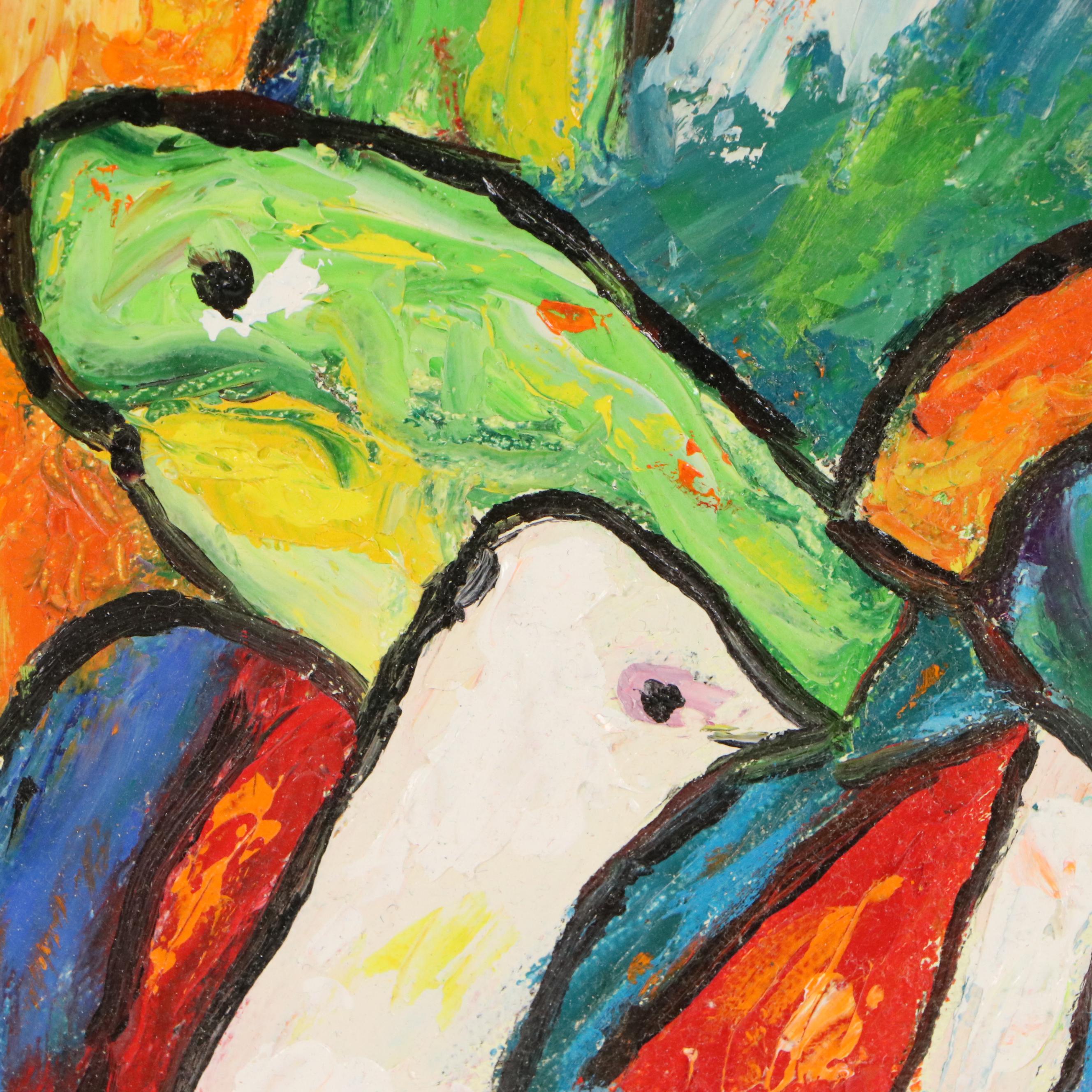 Judson Wilson Modern Abstract Oil Painting, Late 20th Century