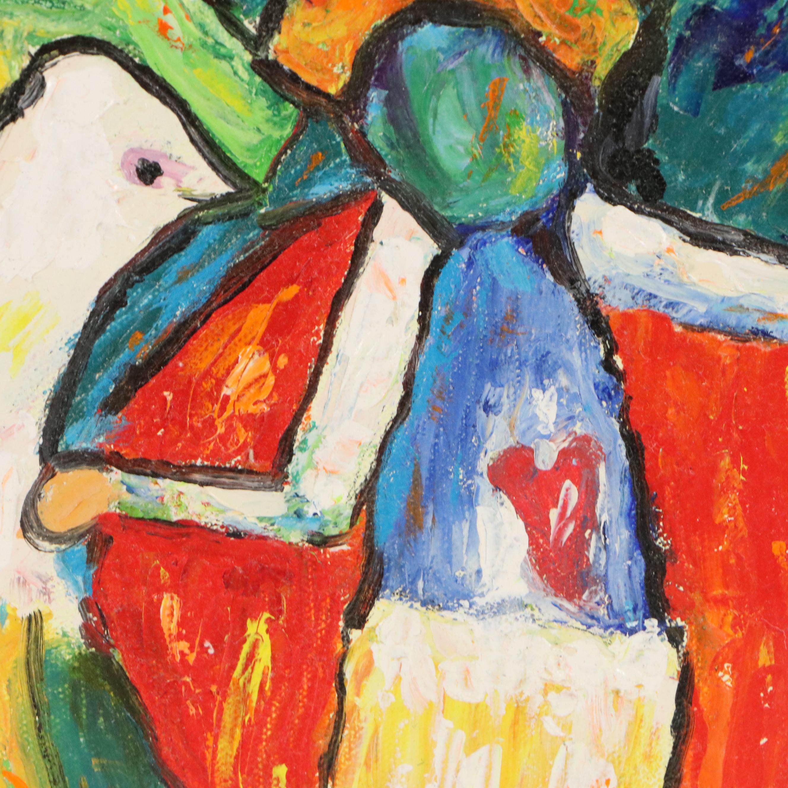 Judson Wilson Modern Abstract Oil Painting, Late 20th Century