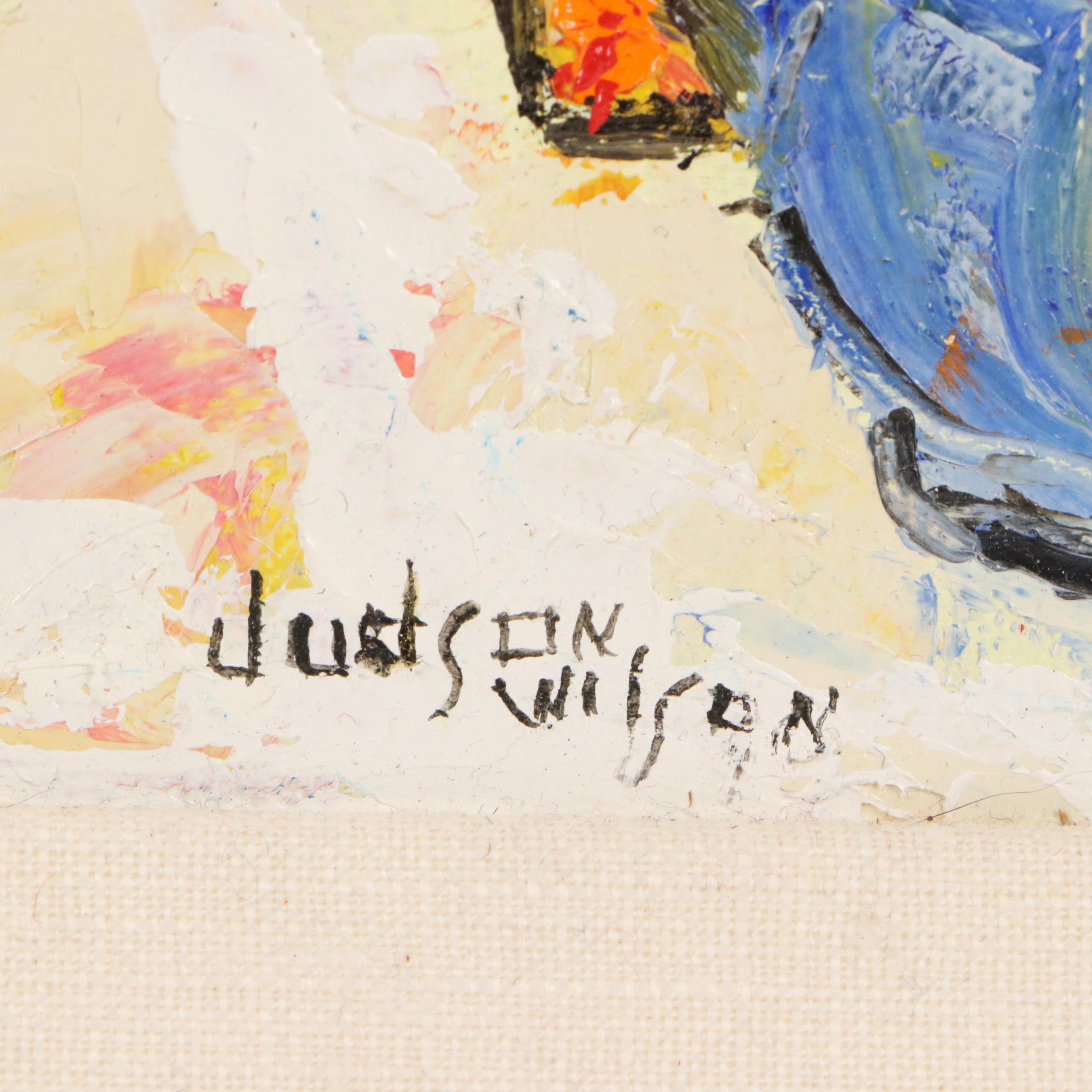 Judson Wilson Modern Abstract Oil Painting, Late 20th Century