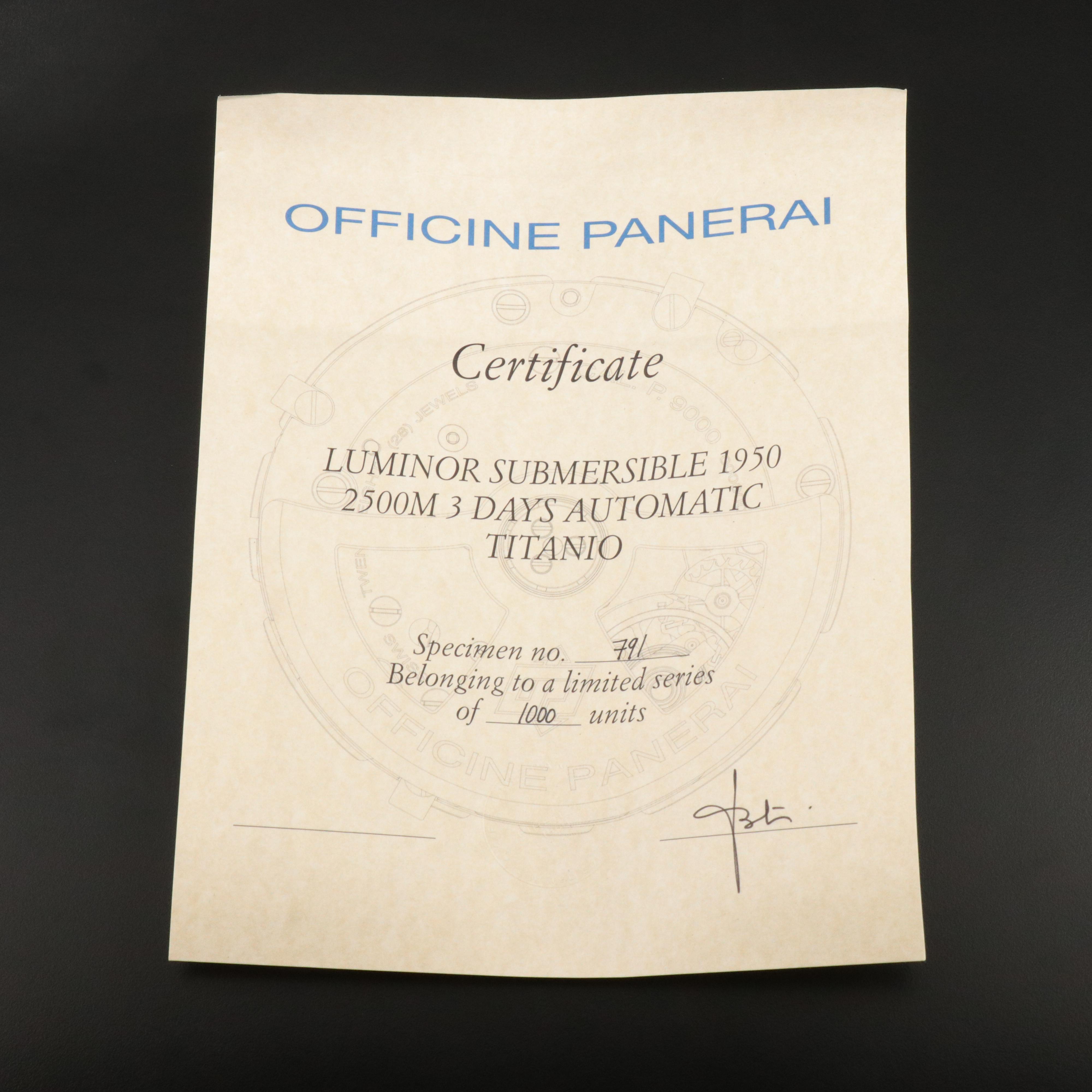 Panerai Luminor Submersible 1950 2500M 3 Days Watch