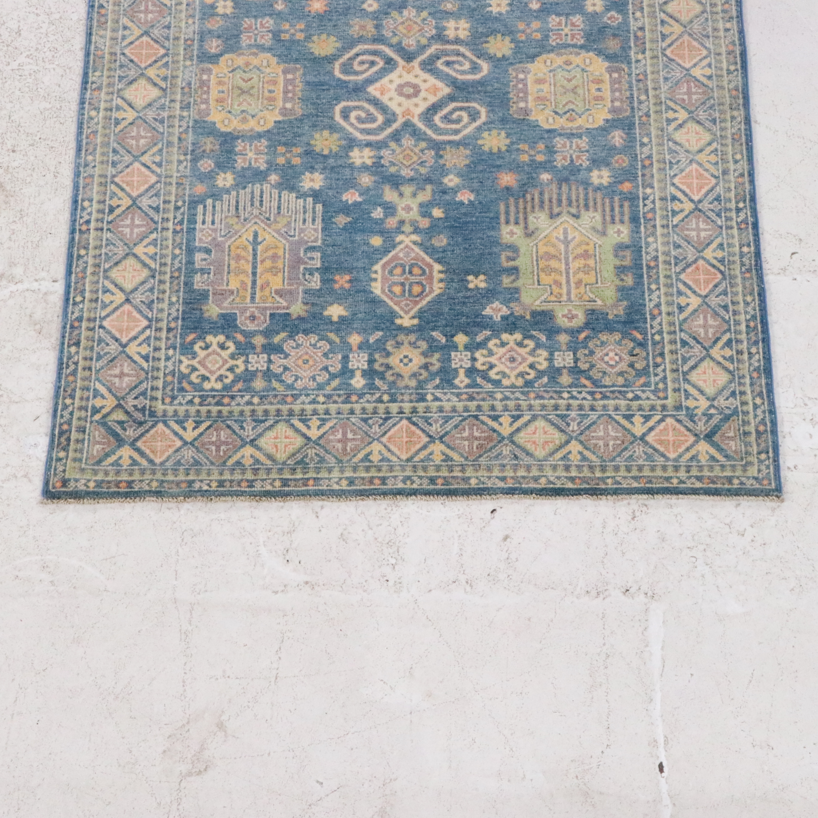4' x 5'8 Hand-Knotted Afghan Kazak Area Rug