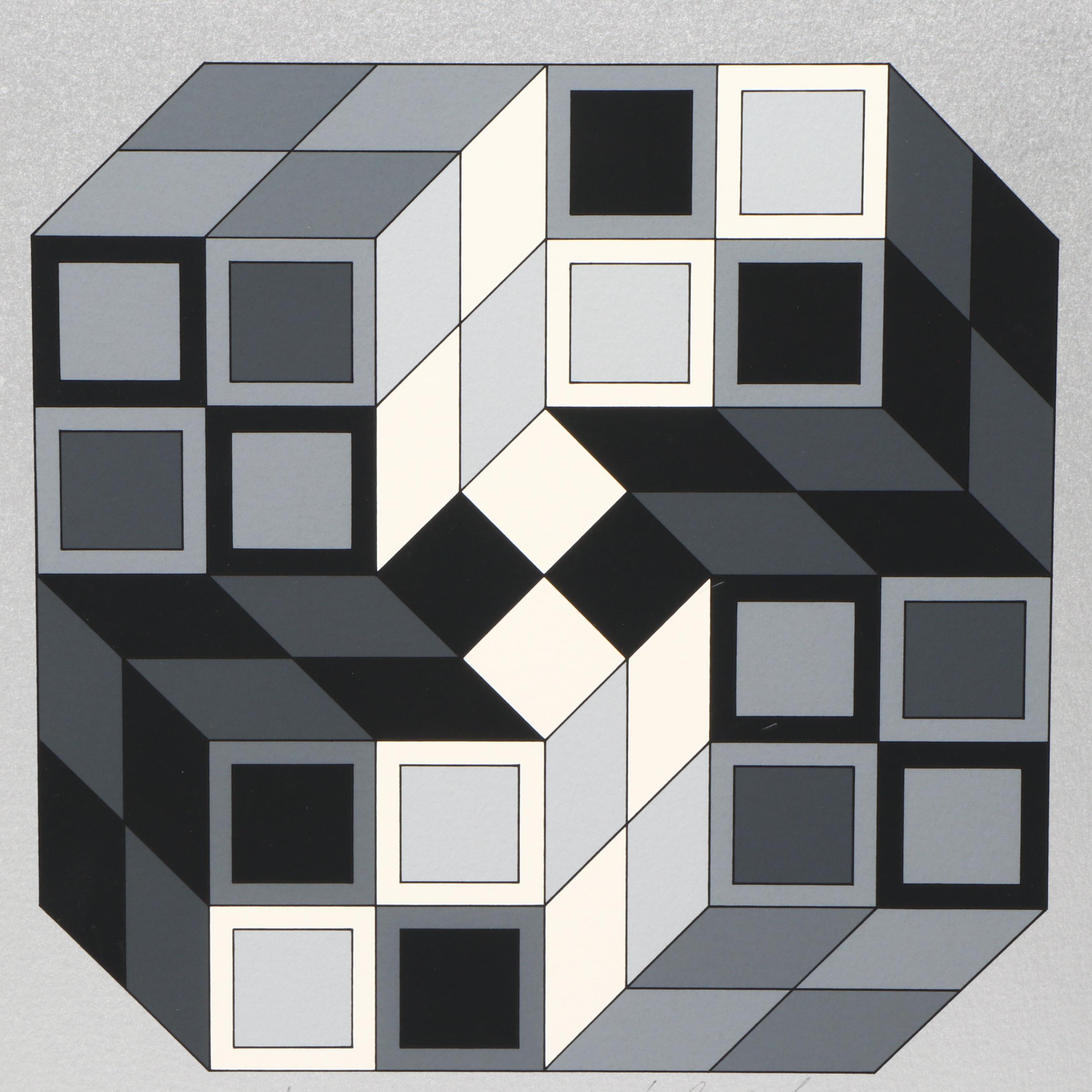 Victor Vasarely Op Art Serigraphs from Portfolio "Microcosmos," 1979