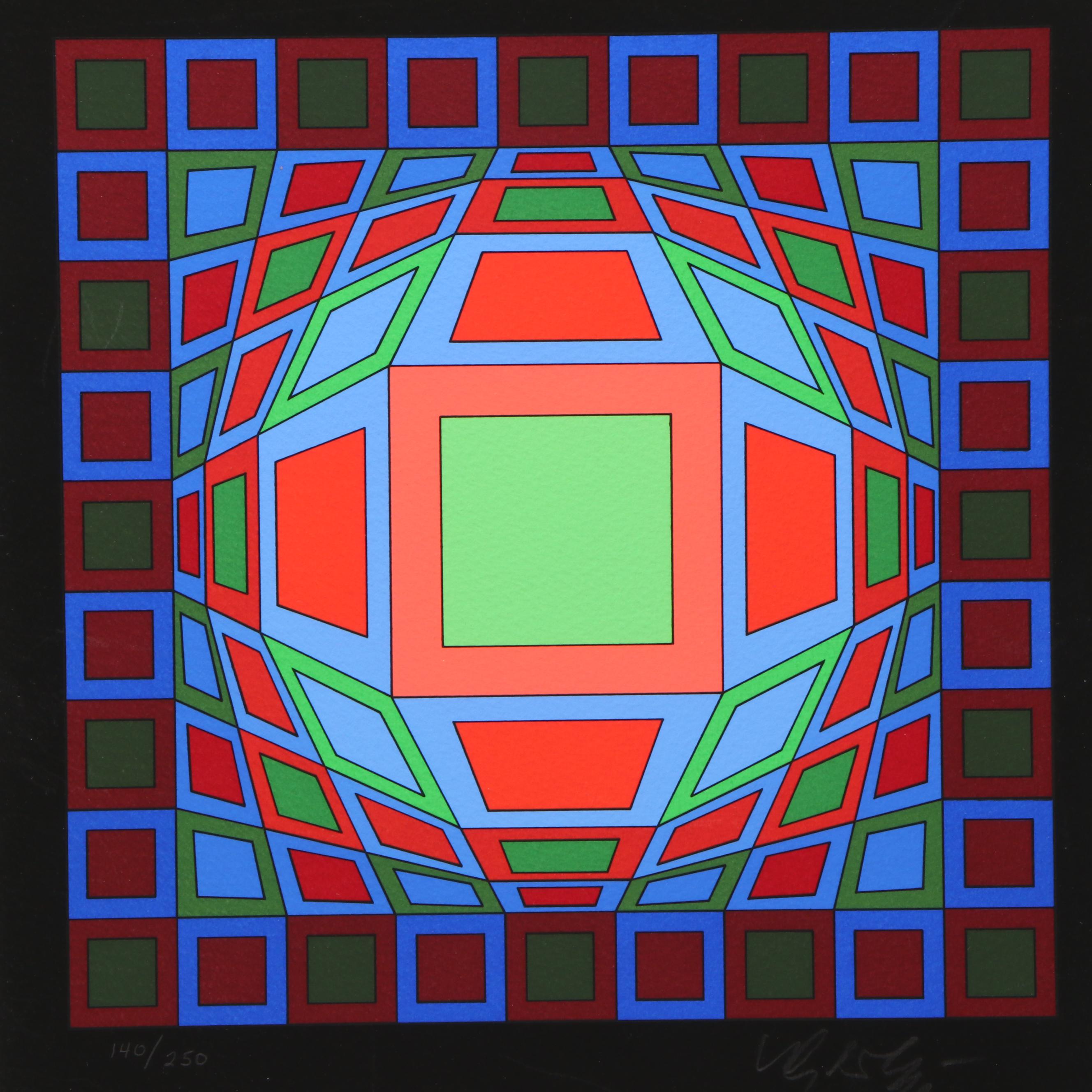 Victor Vasarely Op Art Serigraphs from Portfolio "Microcosmos," 1979