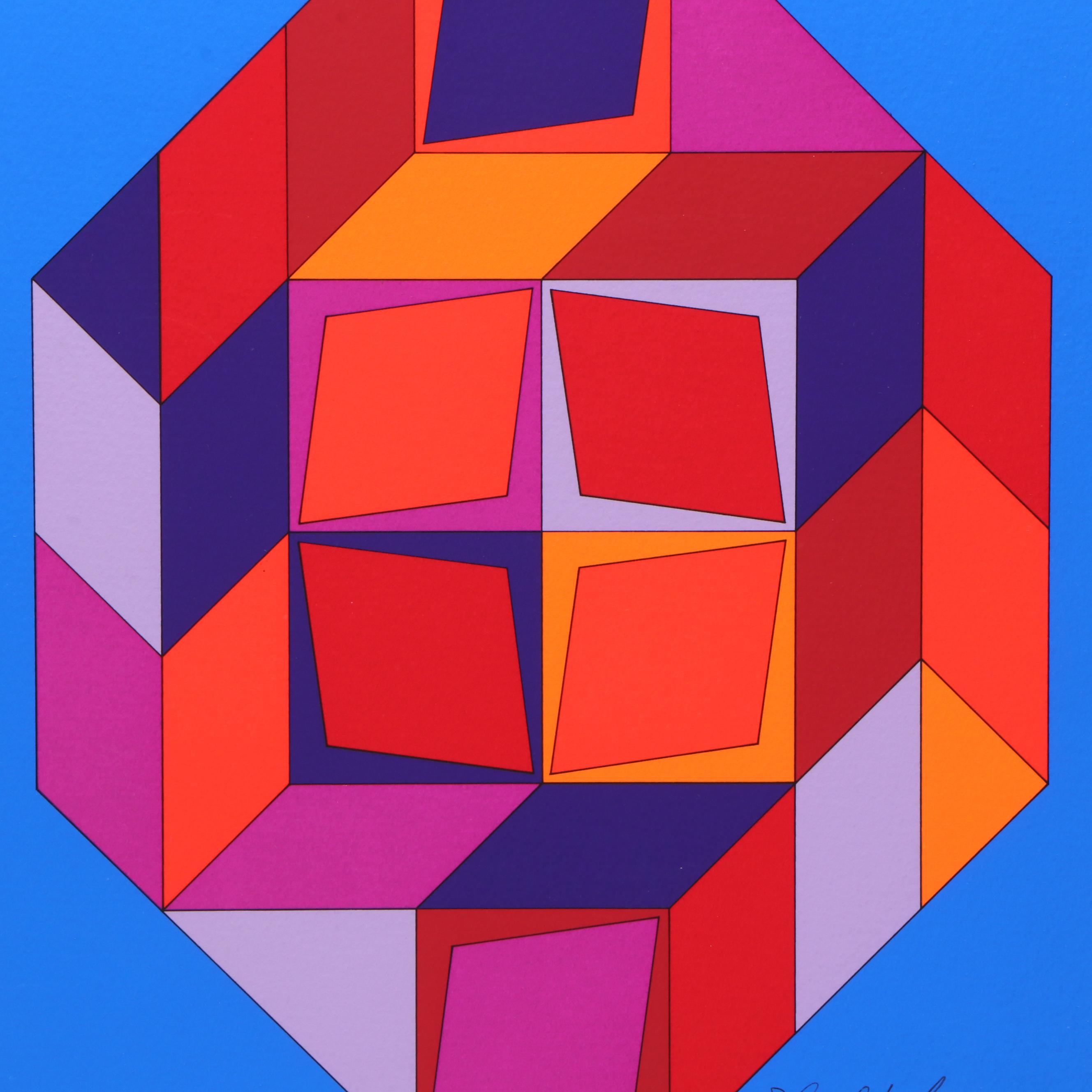 Victor Vasarely Op Art Serigraphs from Portfolio "Microcosmos," 1979