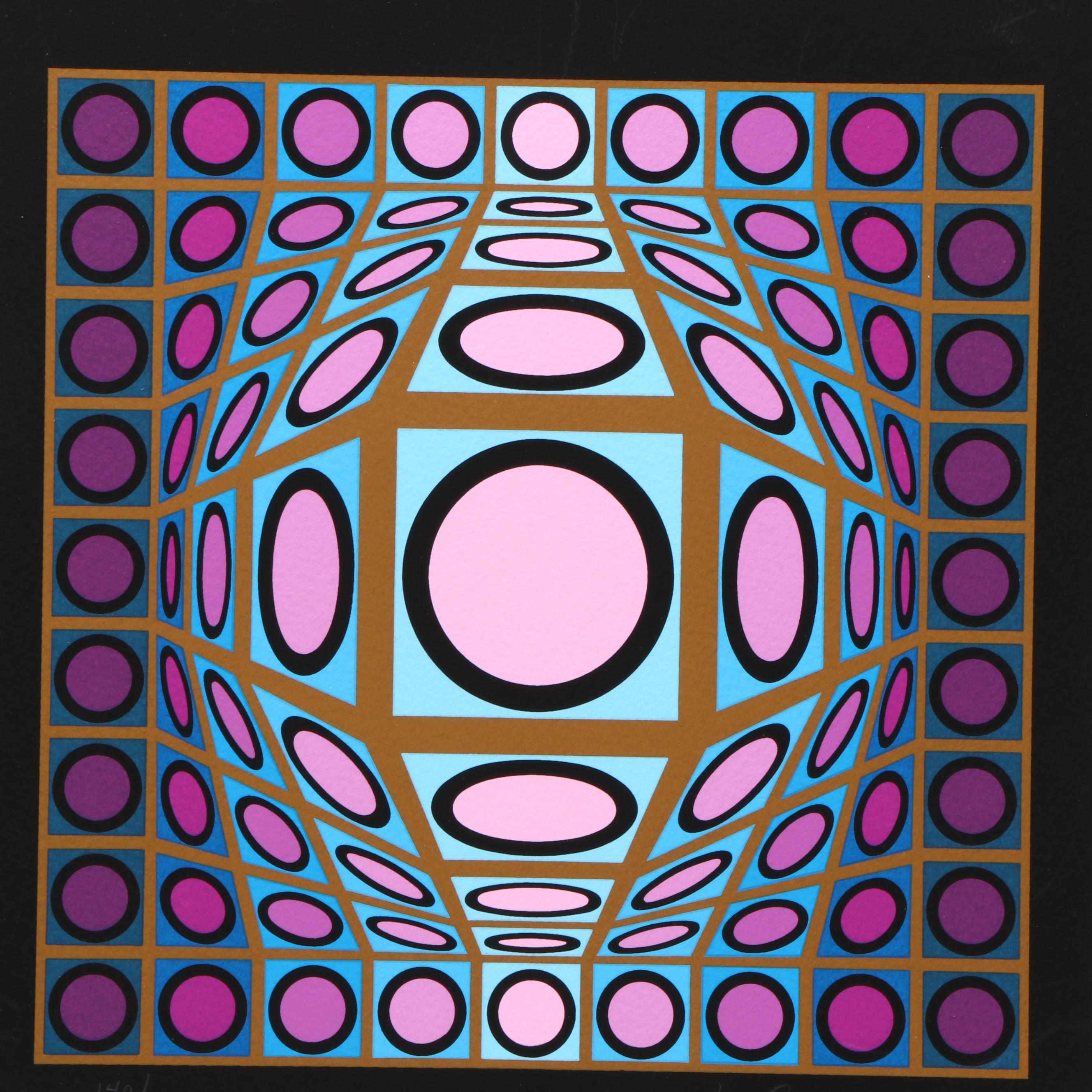 Victor Vasarely Op Art Serigraphs from Portfolio "Microcosmos," 1979
