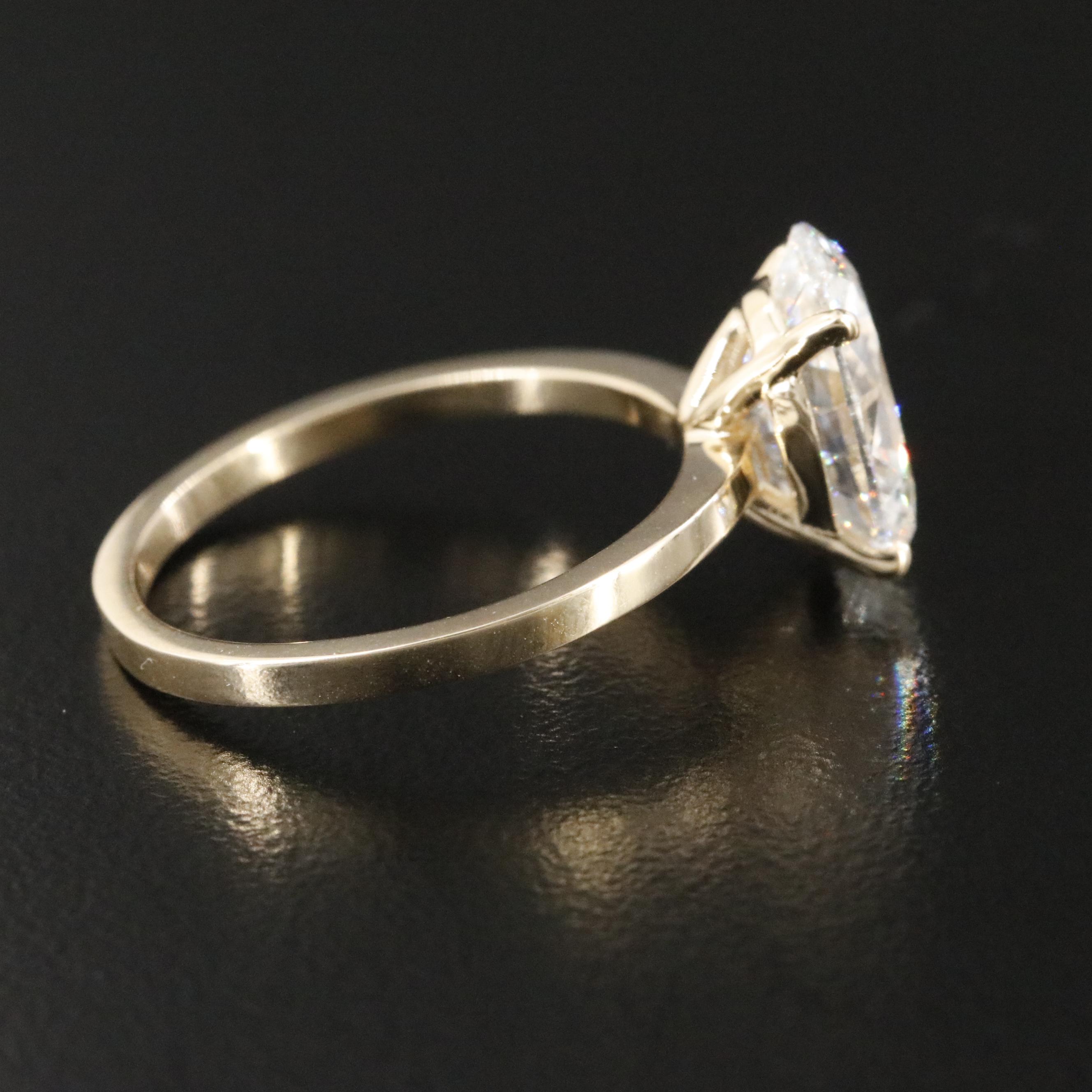 14K 3.04 CT Lab Grown Diamond Solitaire Ring with IGI Report