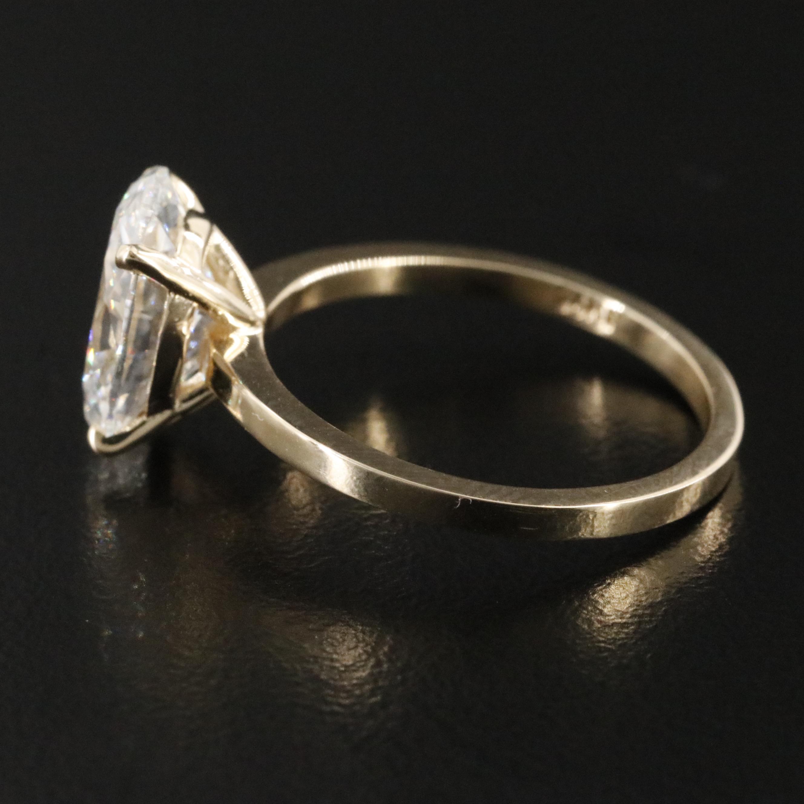 14K 3.04 CT Lab Grown Diamond Solitaire Ring with IGI Report