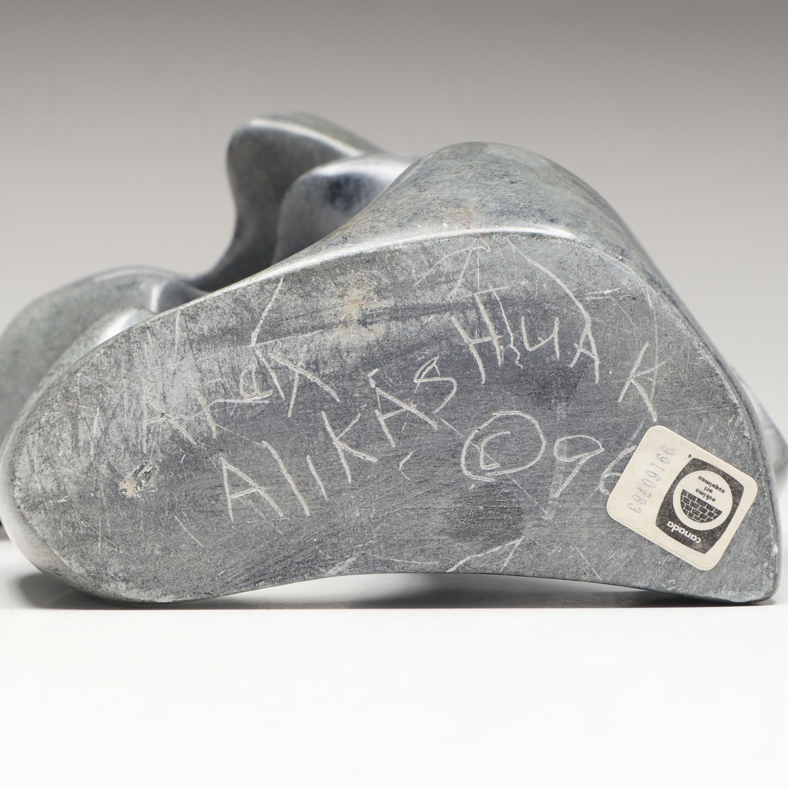 Alex Alikashuak Inuit Carved Soapstone Sculpture