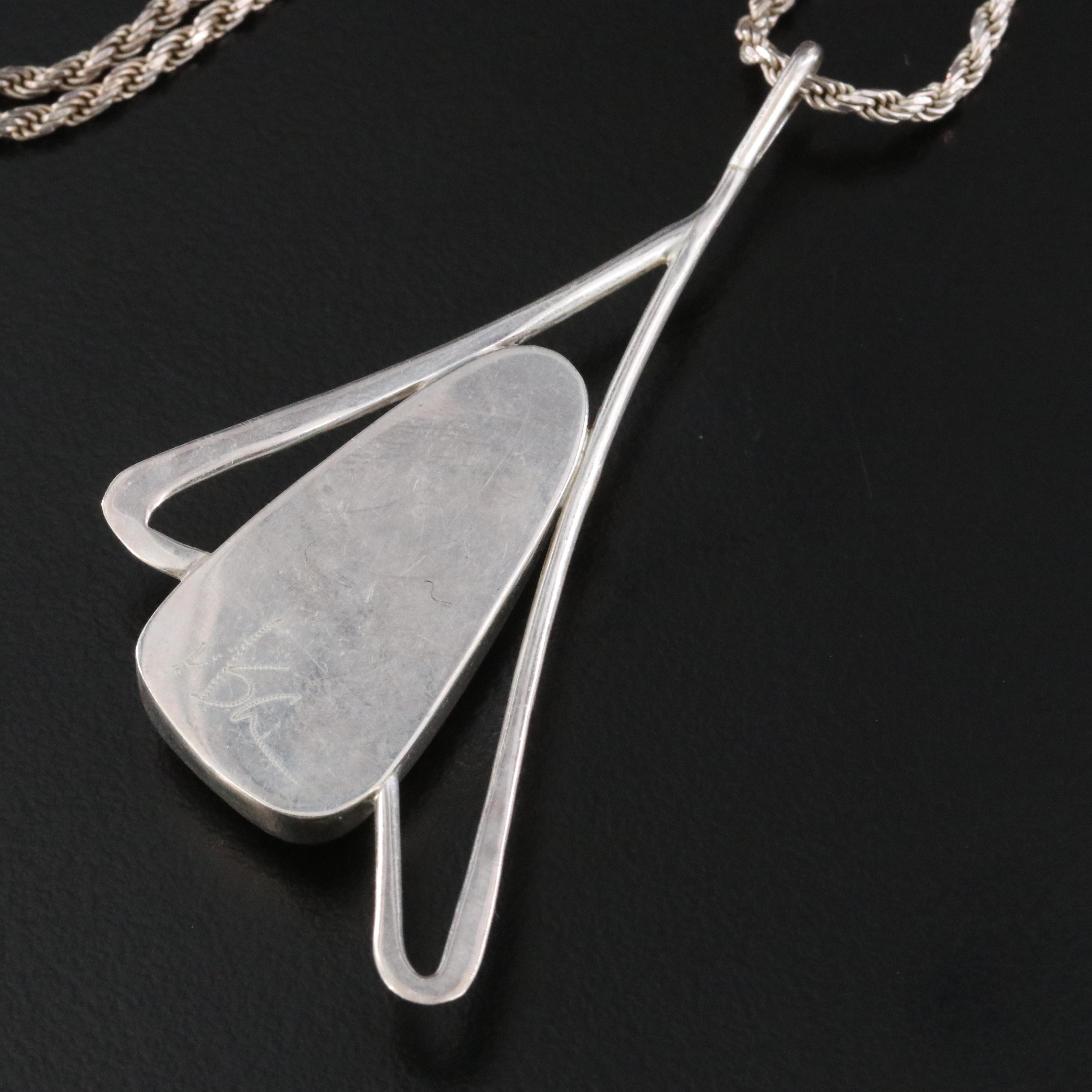 Sterling Jasper Pendant Necklace