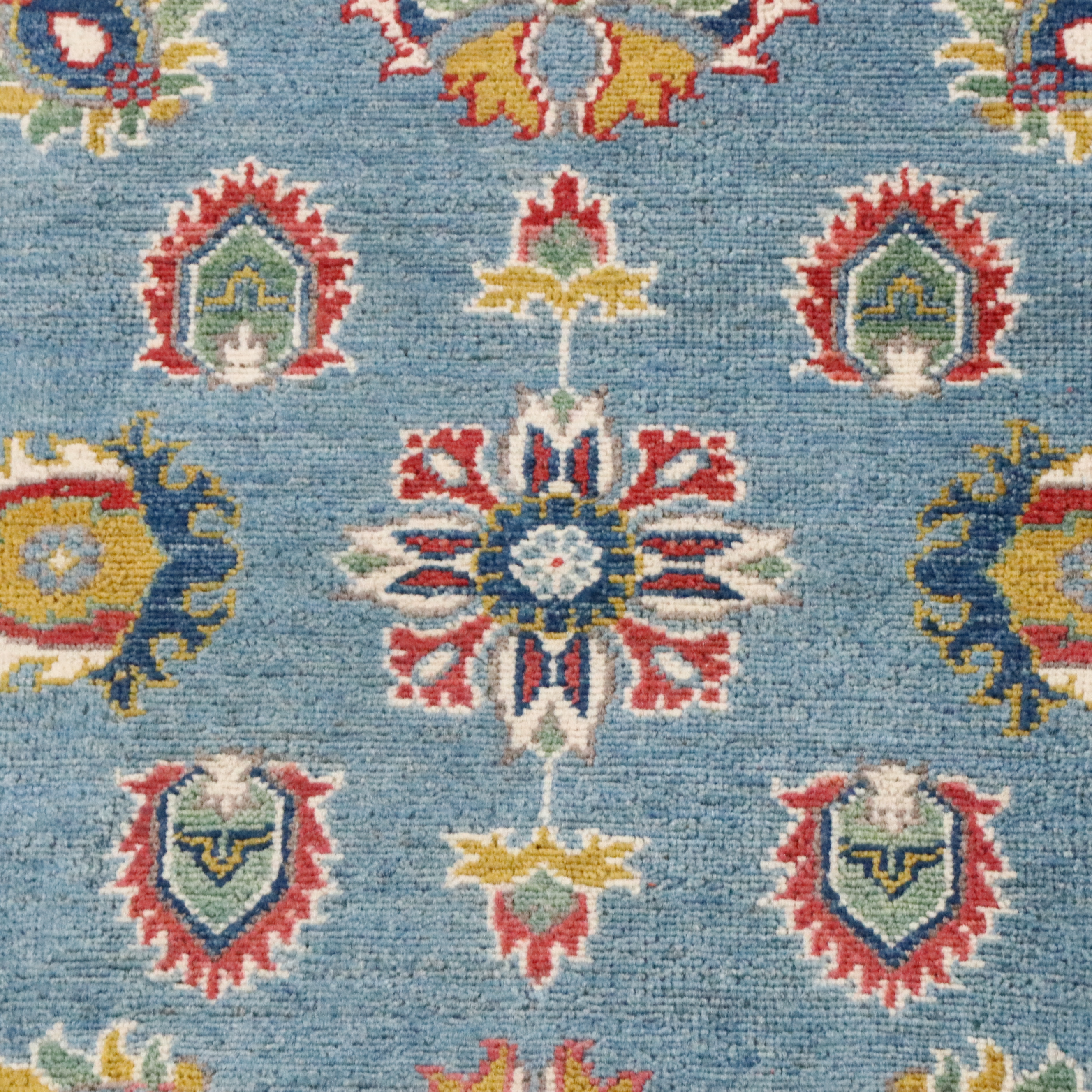 4'2 x 6' Hand-Knotted Pakistani Kazak Area Rug