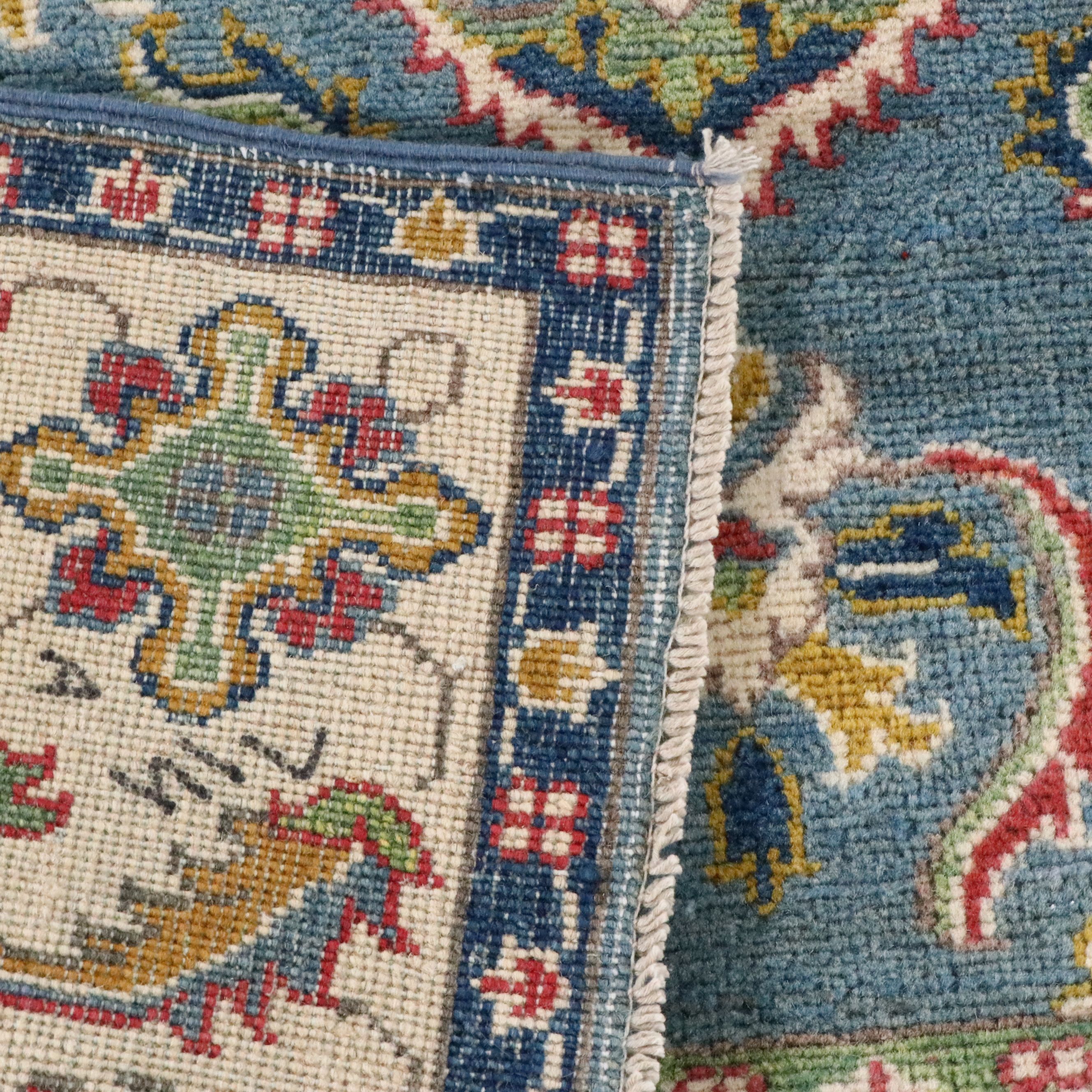 4'2 x 6' Hand-Knotted Pakistani Kazak Area Rug