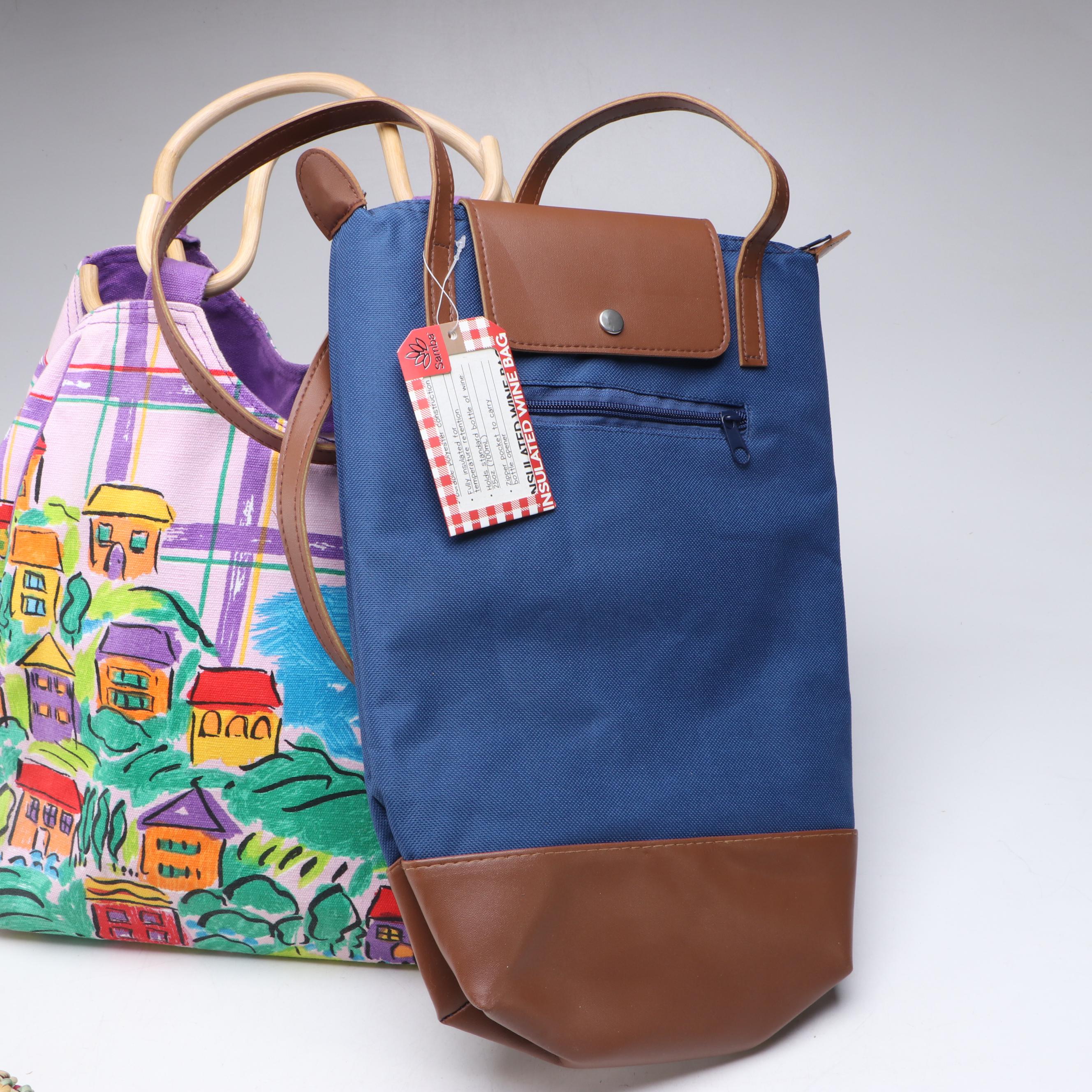 Samba Insulated Wine Zip Tote & Stainless Corkscrew With Sally Huss & Other Bags