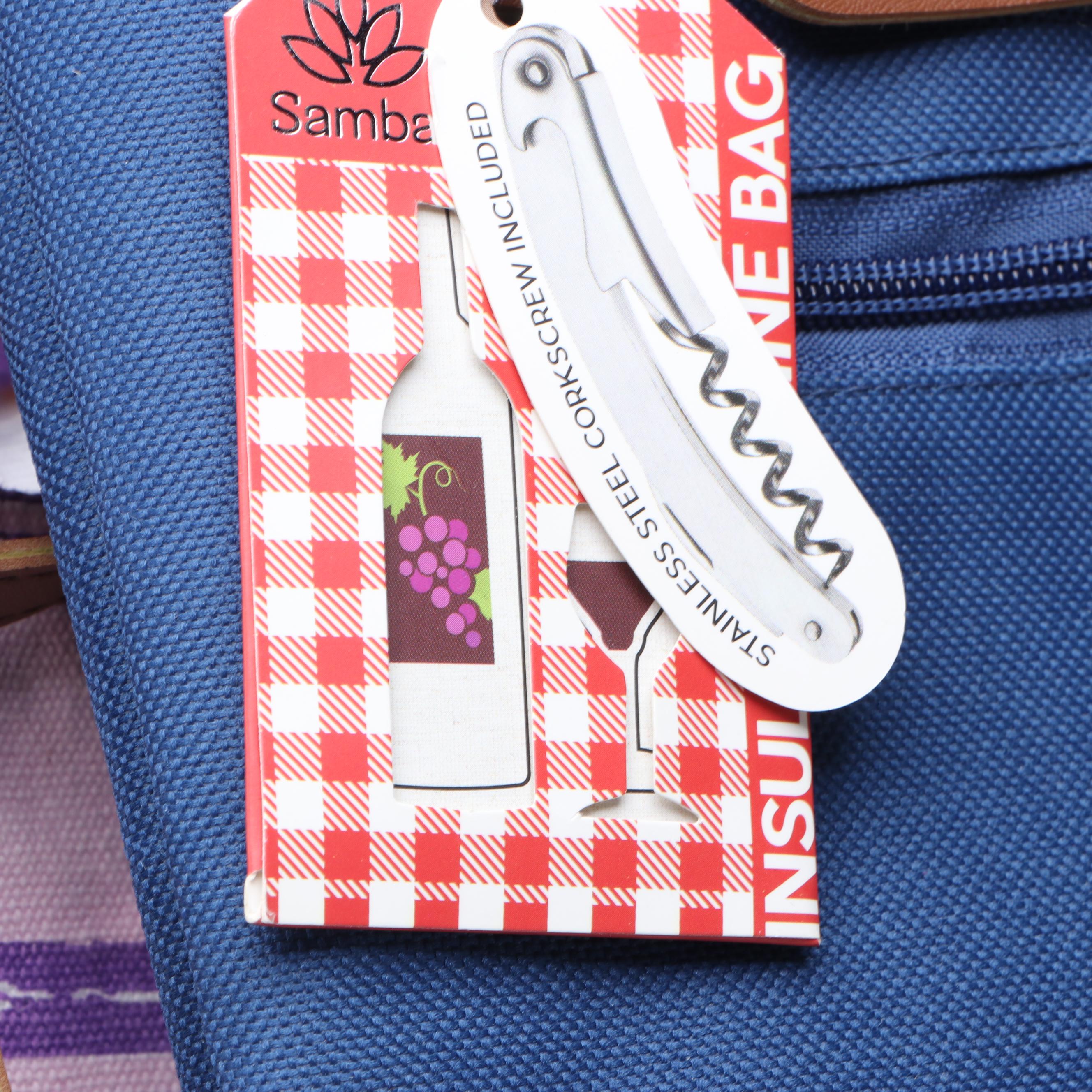 Samba Insulated Wine Zip Tote & Stainless Corkscrew With Sally Huss & Other Bags